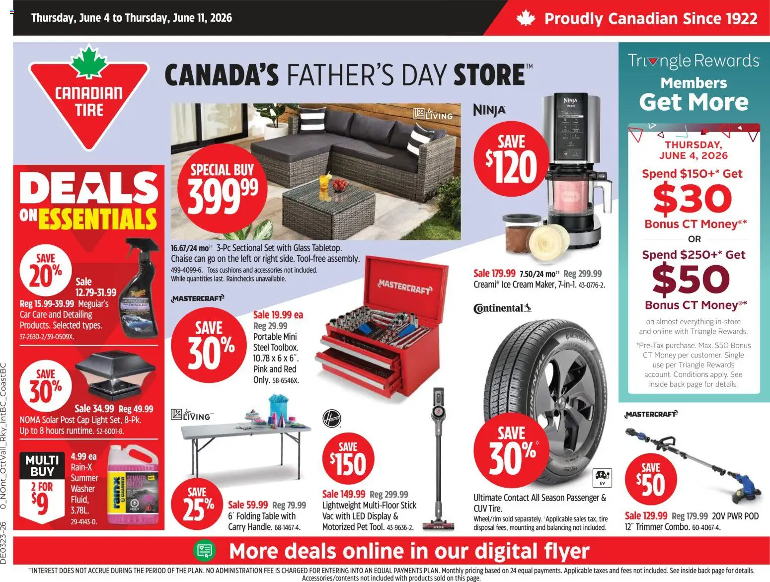 Canadian Tire flyer valid from 04.06.2026 | Page: 1 | Products: Cream, Cap, Ice cream, Table