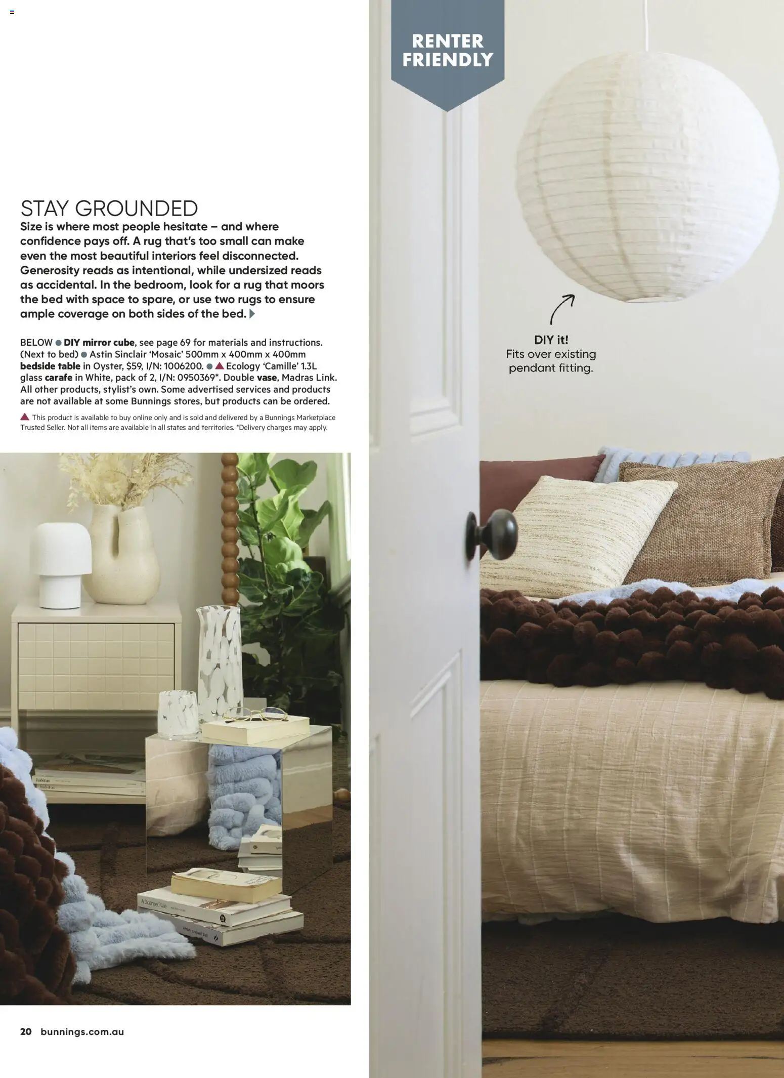 Bunnings Warehouse catalogue - valid from 01.05.2026 | Page: 20 | Products: Bedside table, Table, Mirror, Rugs