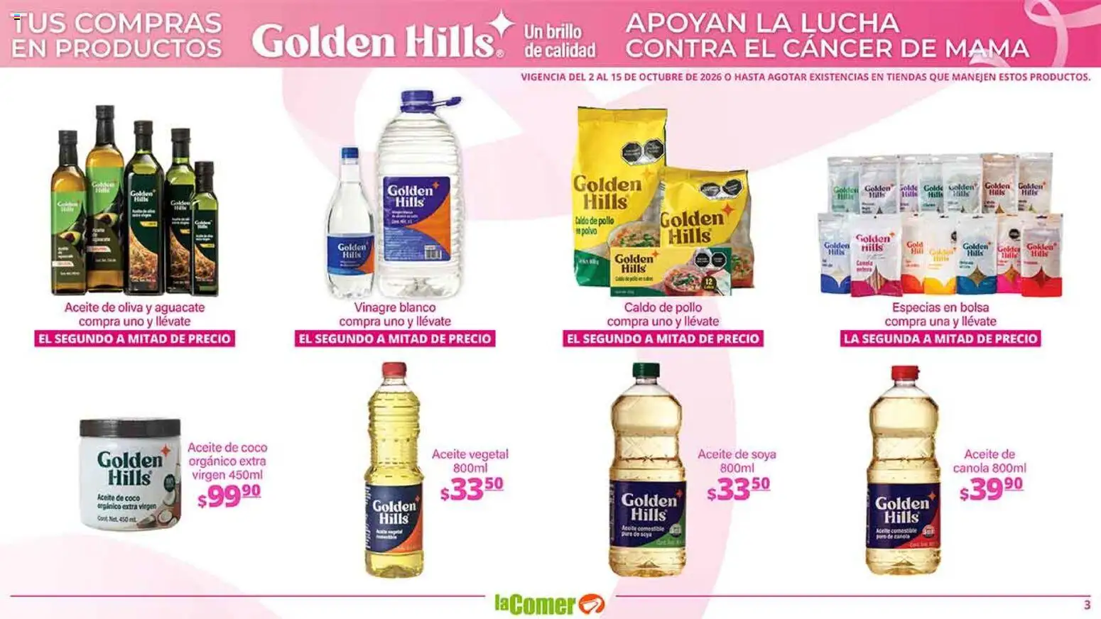 Nuevas ofertas de La Comer válidas en toda la República Mexicana desde el 02/10/2026. ¡Encuentra las mejores ofertas en La Comer folleto es la tienda rosa! | Página: 3
