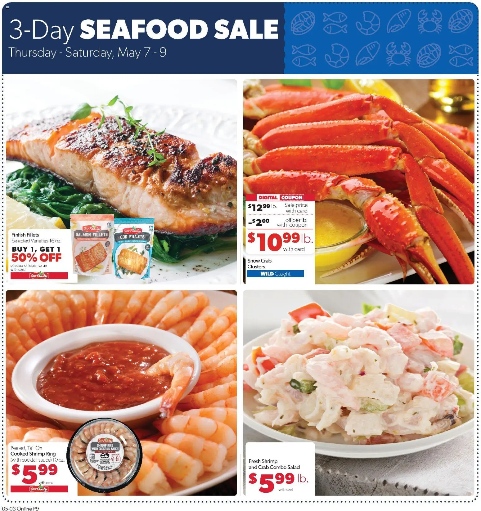 Family Fare Weekly Ad - IA - valid from 03.05.2026 | Page: 8 | Products: Ring, Salad, Sauce, Seafood