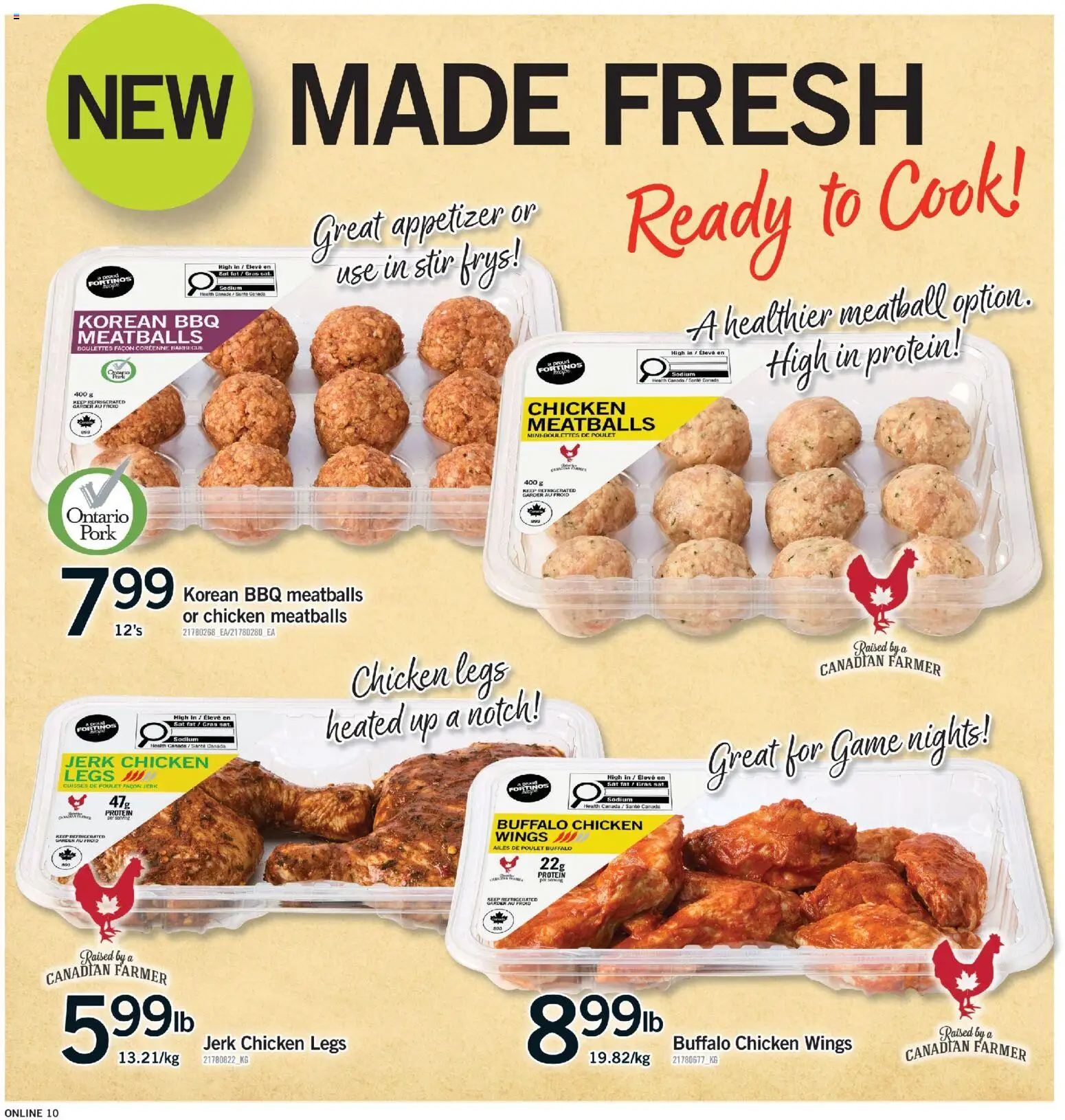Fortinos flyer valid from Sep 17, 2026 | Page: 9 | Products: Chicken wings, Game, Protein, Pork