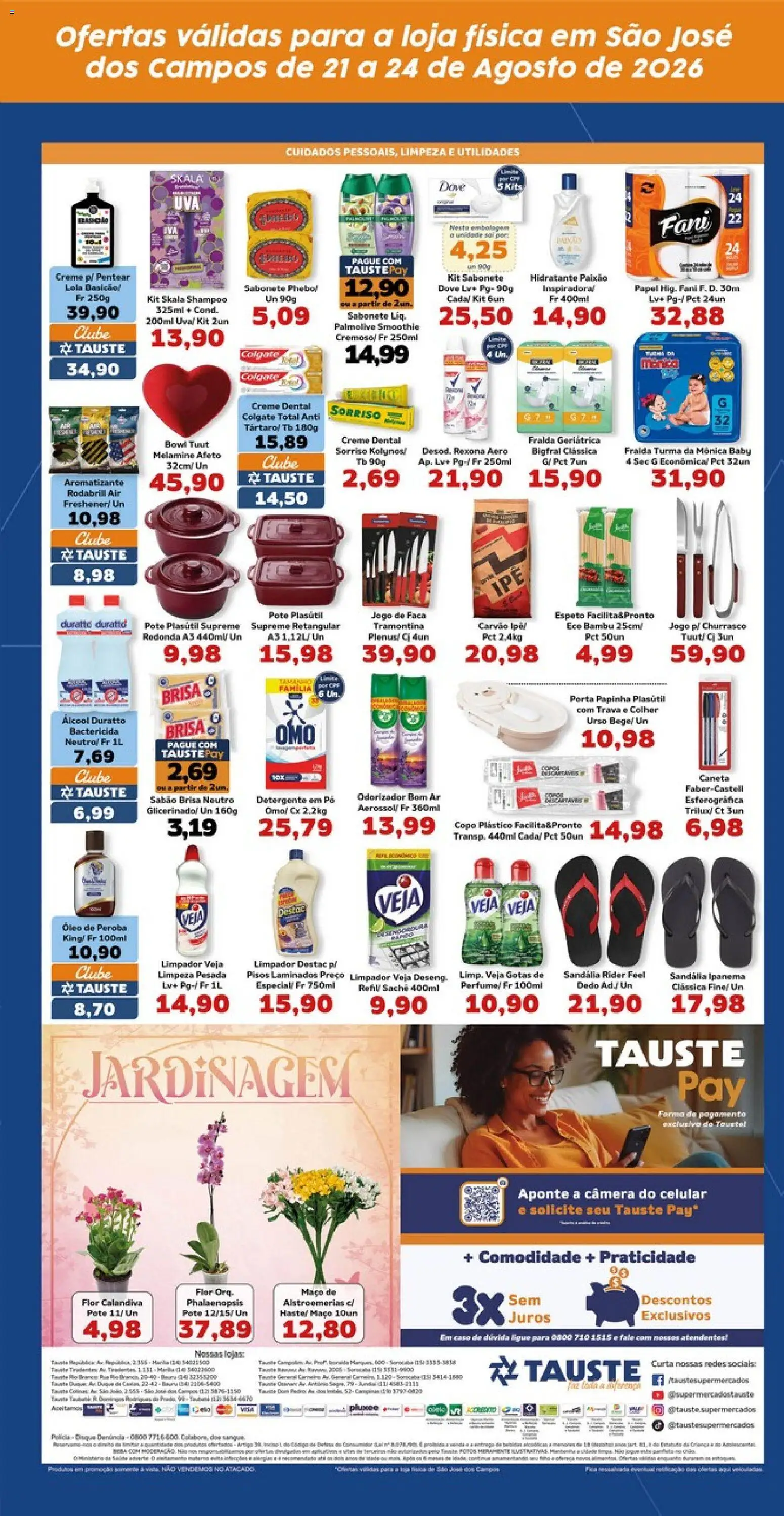 Tauste Folheto - válido de 21/08/2026 | Página: 5 | Produtos: Sabão, Caneta, Faca, Câmera