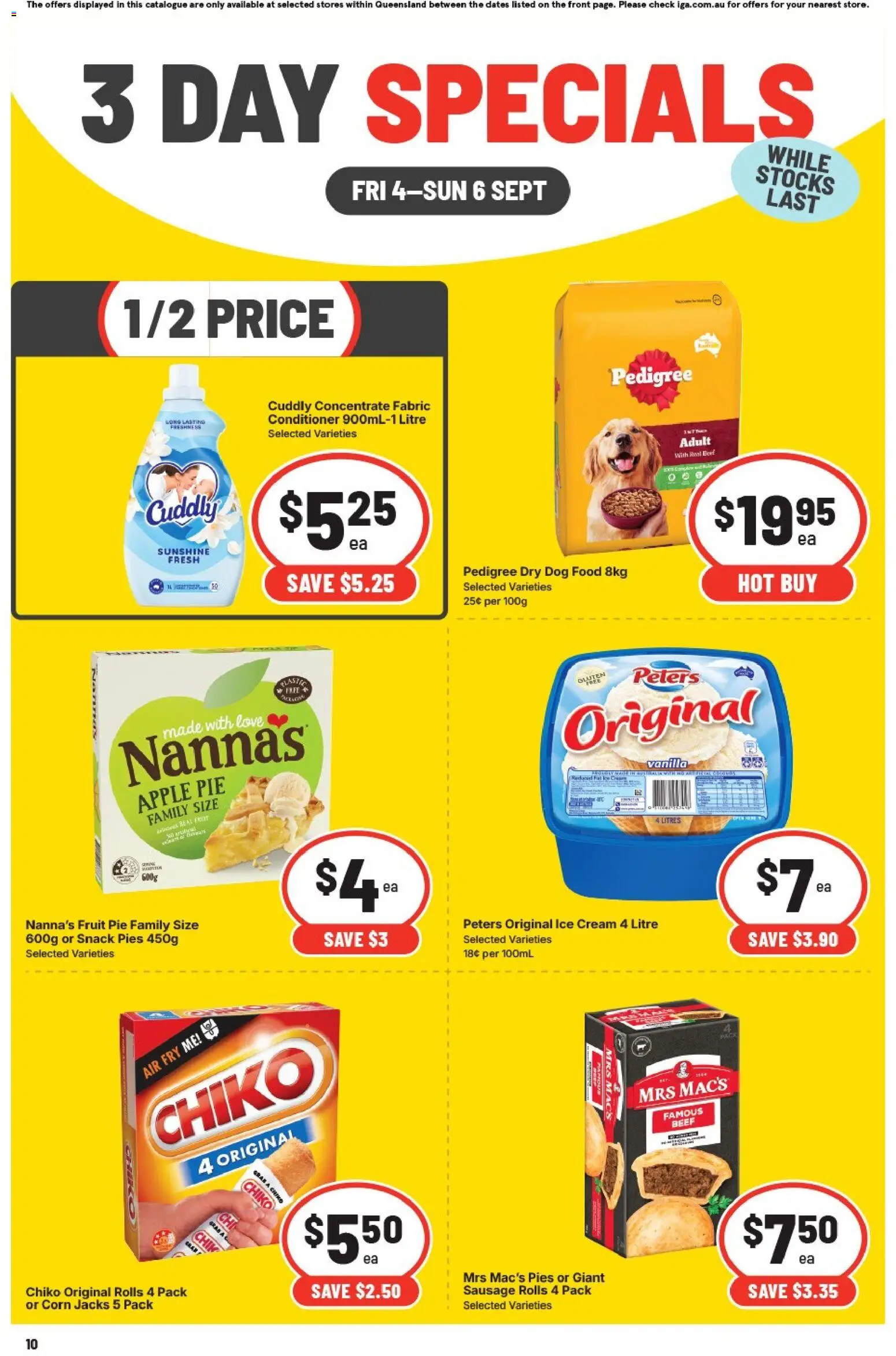 IGA catalogue - valid from 04/09/2026 | Page: 4 | Products: Beef, Cream, Pies, Vanilla