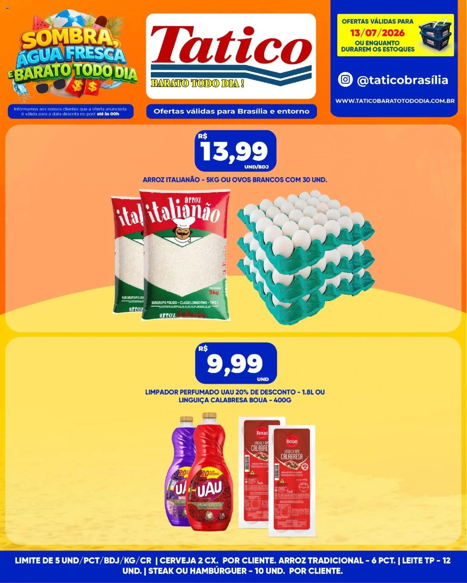Tatico Folheto - válido de 13/07/2026 | Página: 8 | Produtos: Leite, Ovos, Cerveja, Perfumes