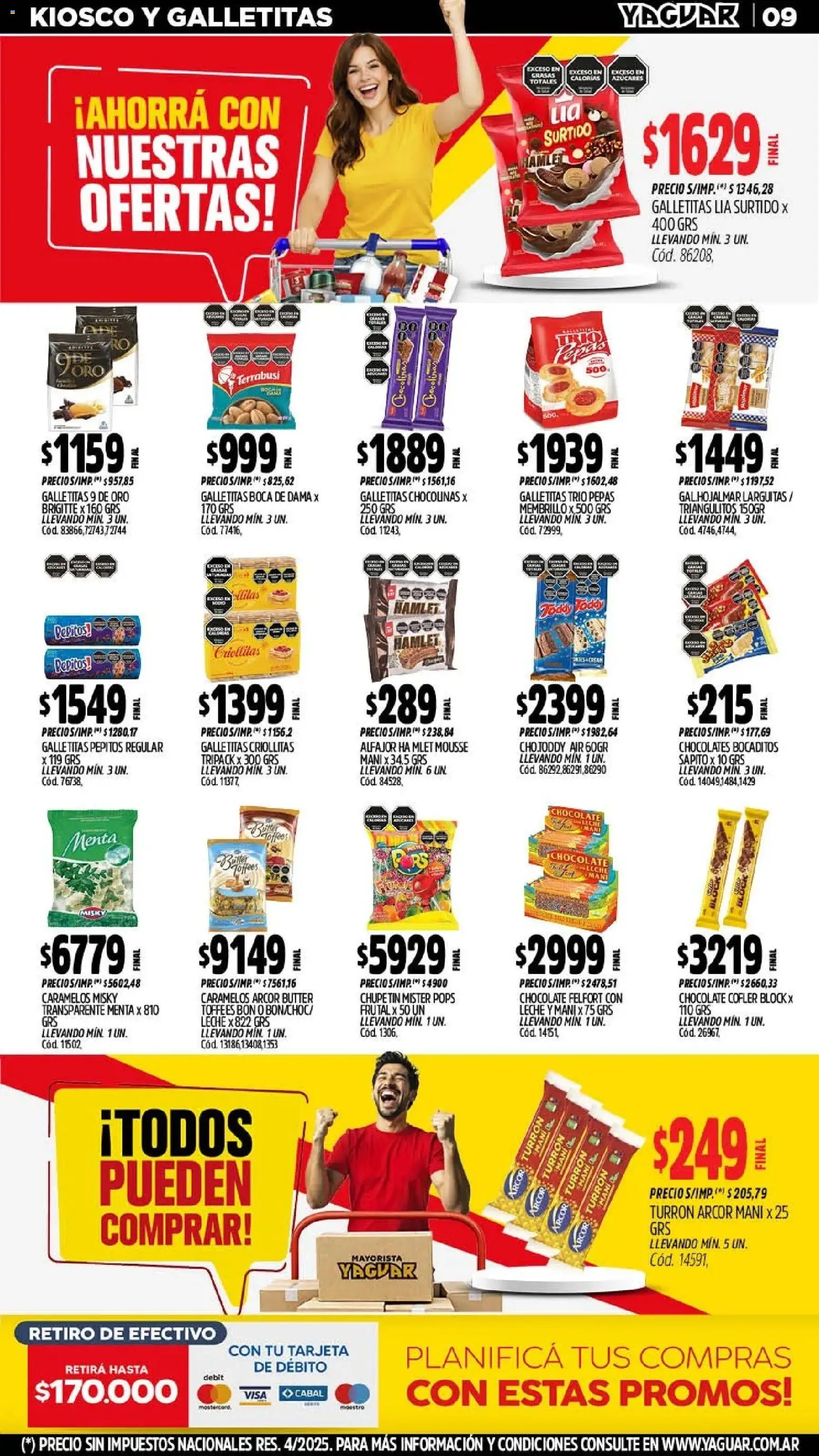 Yaguar - Oferta Semanal Misiones │ válido desde el 11.05.2026 | Página: 9 | Productos: Galletitas, Mani, Chocolate, Alfajor