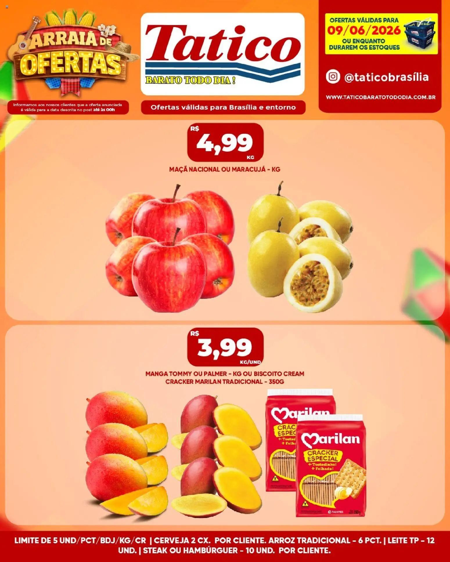 Tatico Folheto - válido de 09.06.2026 | Página: 3 | Produtos: Biscoito, Cerveja, Hambúrguer, Cream cracker