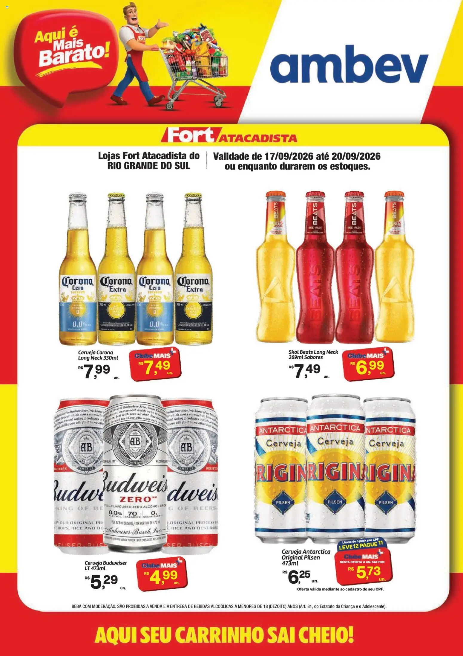 Fort Atacadista Folheto - válido de 17/09/2026 | Página: 1 | Produtos: Bebidas, Cerveja, Carrinho, Cerveja Corona