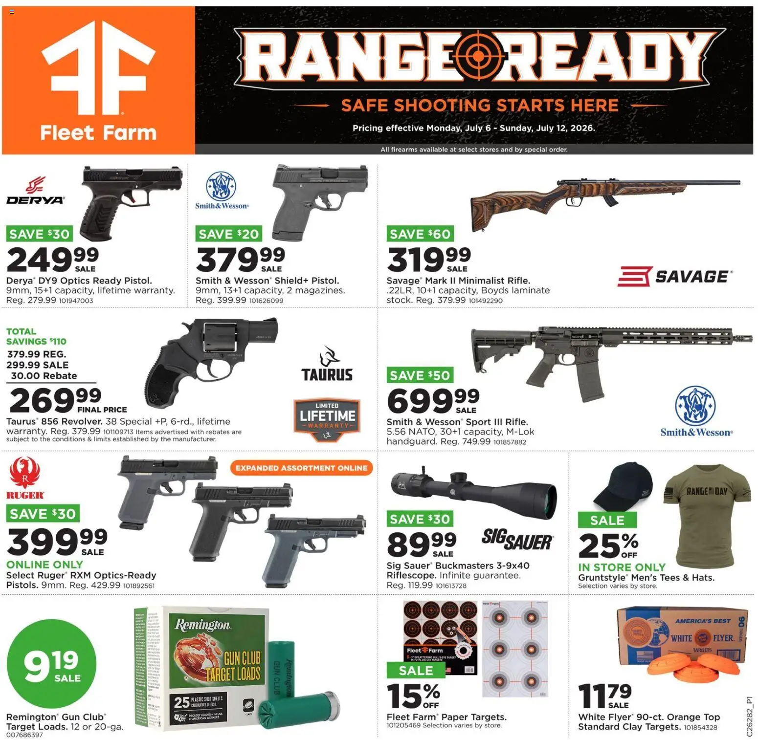 Mills Fleet Farm Take Aim - valid from 07/06/2026 | Page: 1 | Products: Safe, Gun