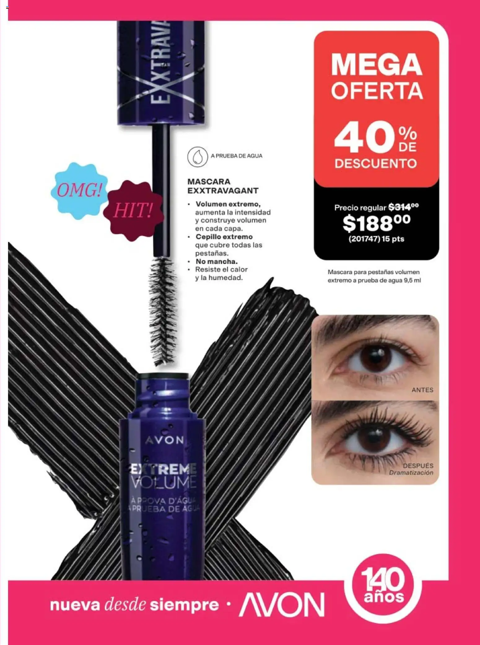 Nuevas ofertas de AVON válidas en toda la República Mexicana desde el 11/09/2026. ¡Encuentra las mejores ofertas en AVON campaña 14 2026! | Página: 27 | Productos: Cepillo, Máscara, Agua