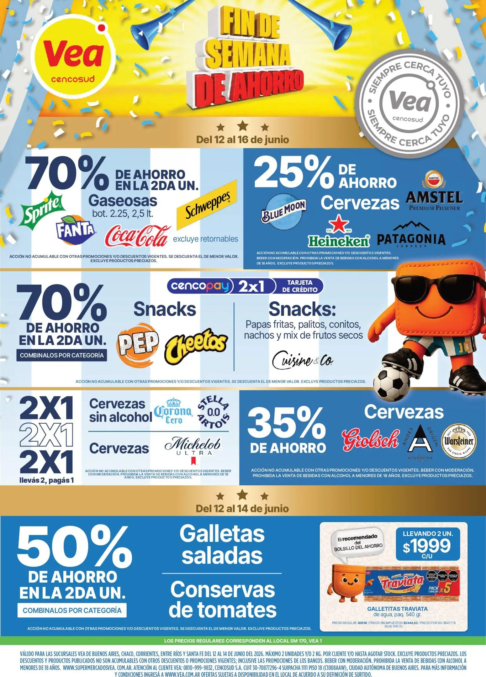 Vea - Fin de semana de ahorro │ válido desde el 12.06.2026 | Página: 1 | Productos: Galletitas, Tomates, Galletas