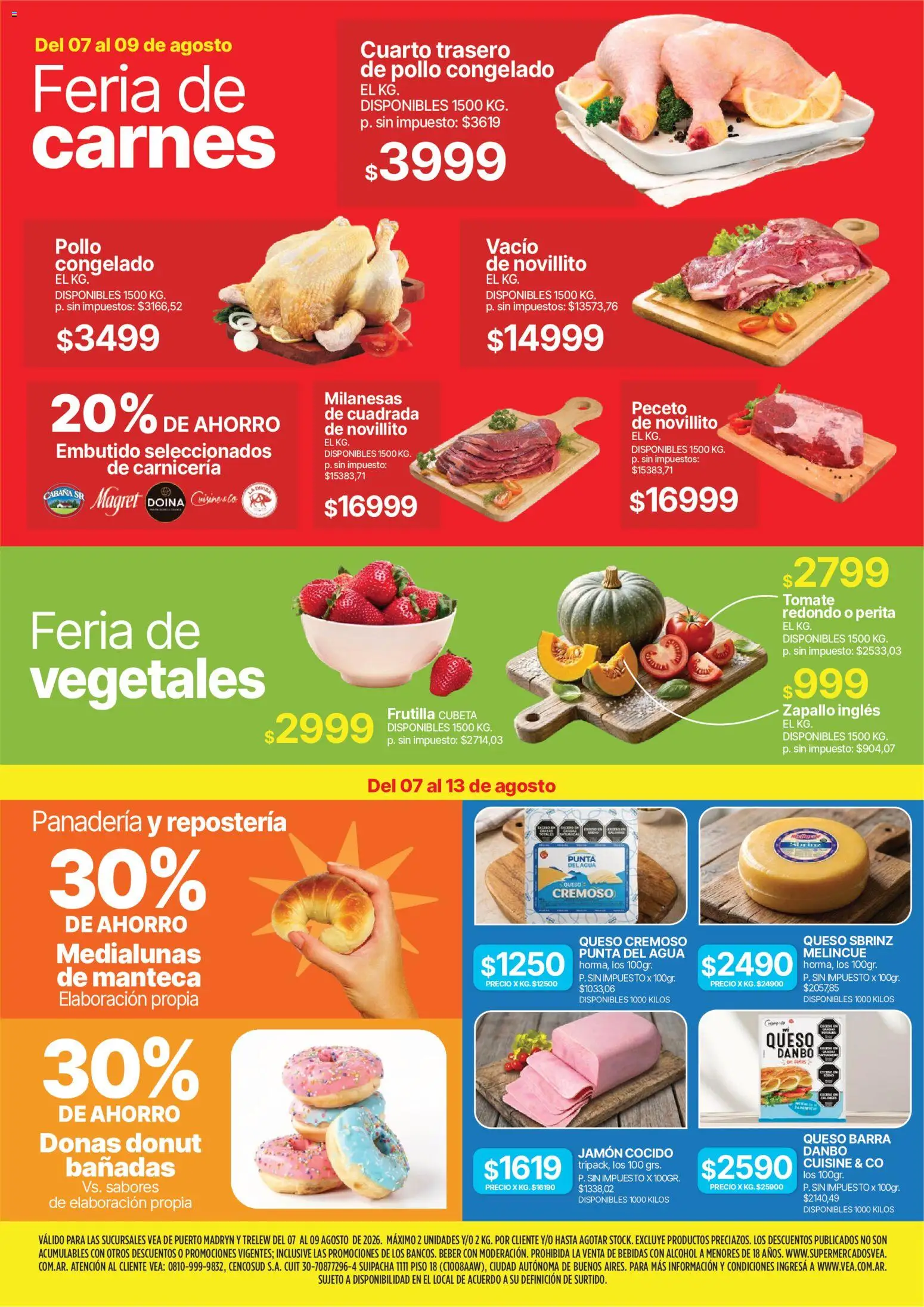 Vea - Volante fin de semana Chubut │ válido desde el 07/08/2026 | Página: 2 | Productos: Donut, Panadería, Frutilla, Tomate