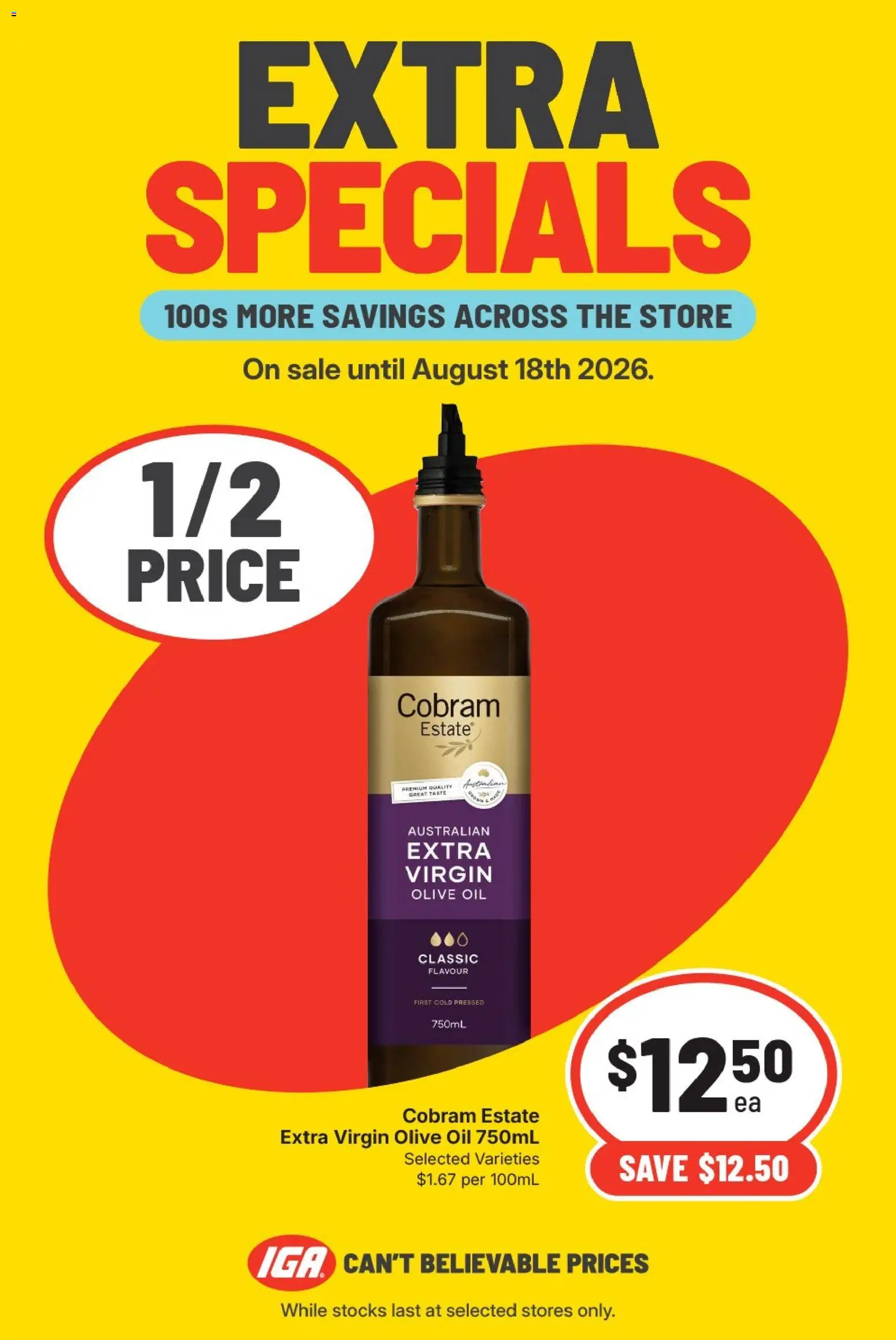 IGA catalogue - valid from 12/08/2026 | Page: 7 | Products: Oil, Olive oil, Extra virgin olive oil