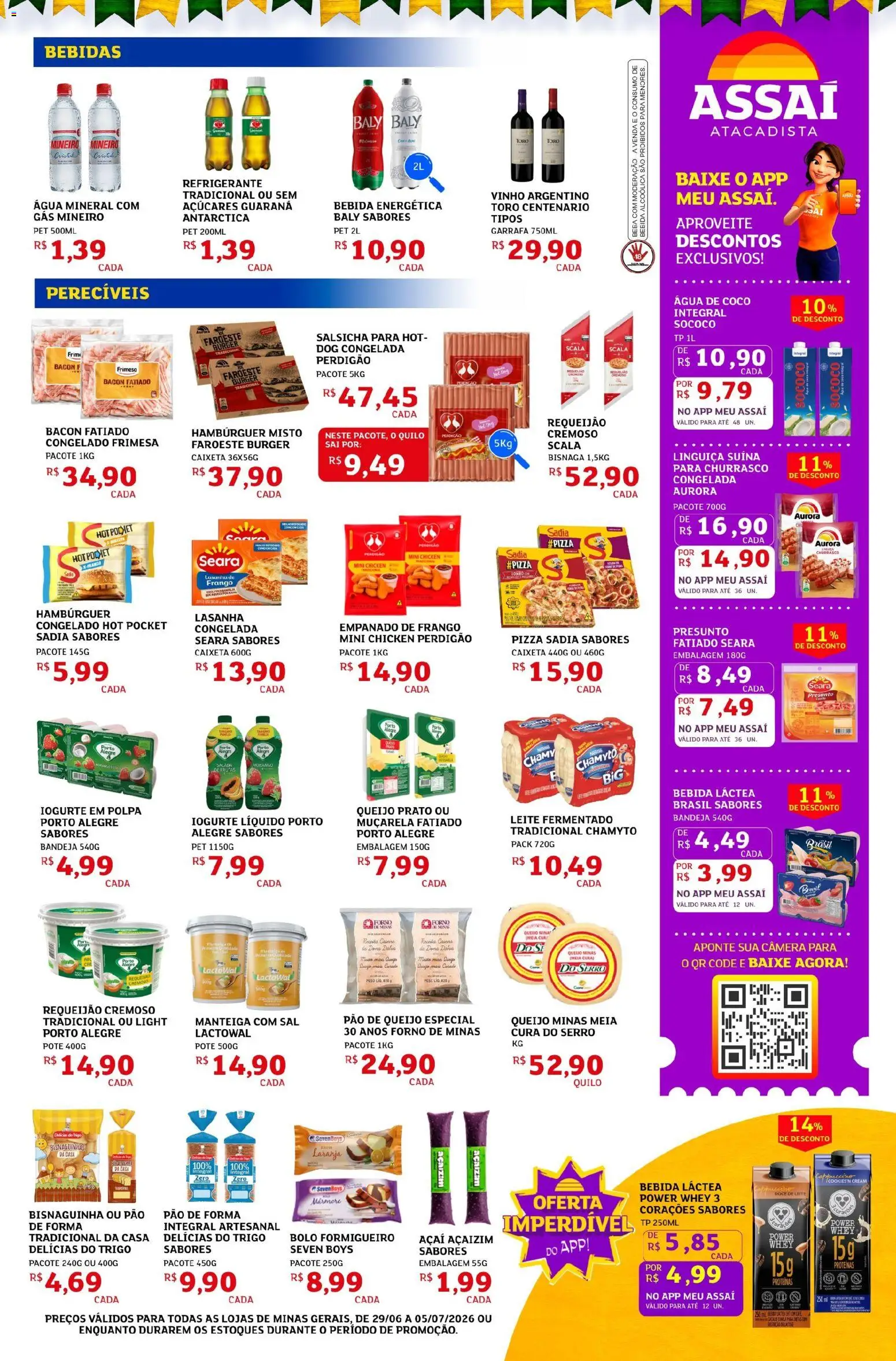 Assaí Atacadista Folheto - válido de 29/06/2026 | Página: 3 | Produtos: Pão de forma, Lasanha, Doce de leite, Leite fermentado