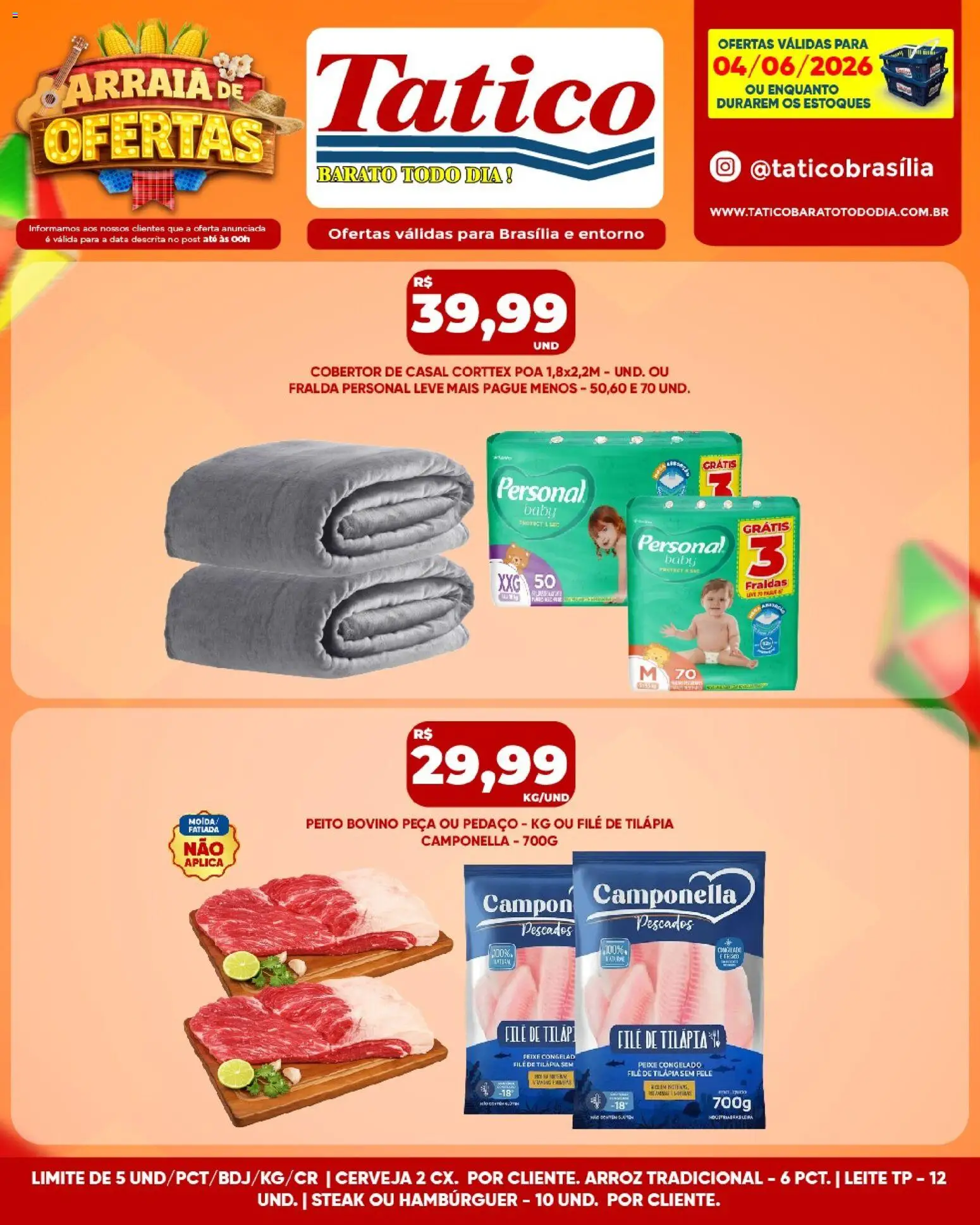 Tatico Folheto - válido de 04.06.2026 | Página: 15 | Produtos: Cobertor, Leite, Poá, Cerveja
