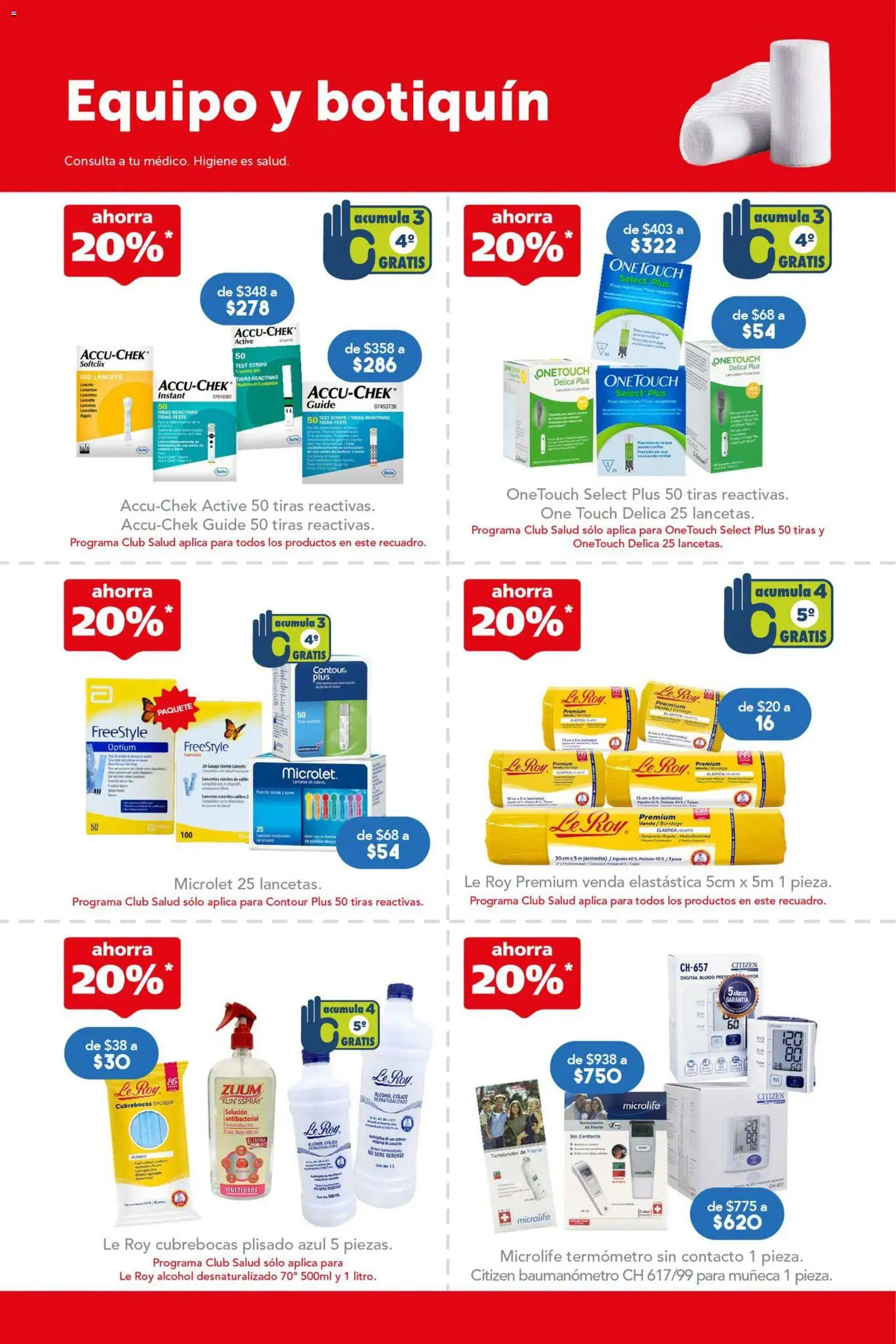 Nuevas ofertas de Farmacia San Pablo válidas en toda la República Mexicana desde el 30/08/2026. ¡Encuentra las mejores ofertas en Farmacia San Pablo catálogo! | Página: 8 | Productos: Termómetro, Venda, Cubrebocas, Alcohol