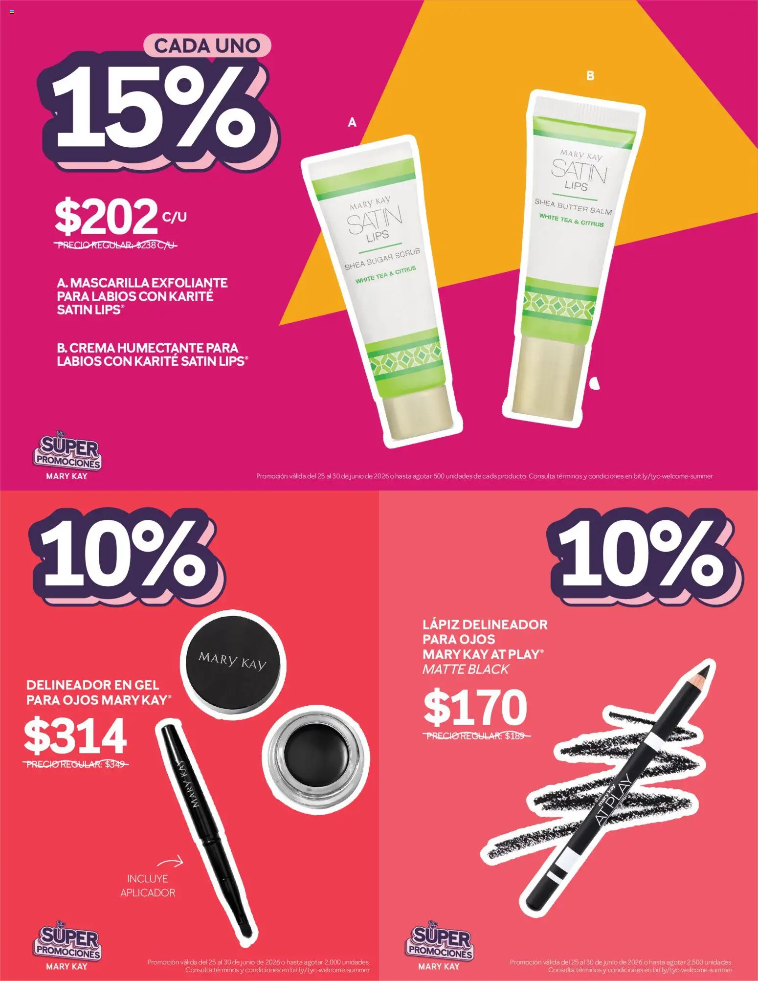 Nuevas ofertas de Mary Kay válidas en toda la República Mexicana desde el 25/06/2026. ¡Encuentra las mejores ofertas en Mary Kay catálogo Super promociones! | Página: 6 | Productos: Crema, Mascarilla, Delineador