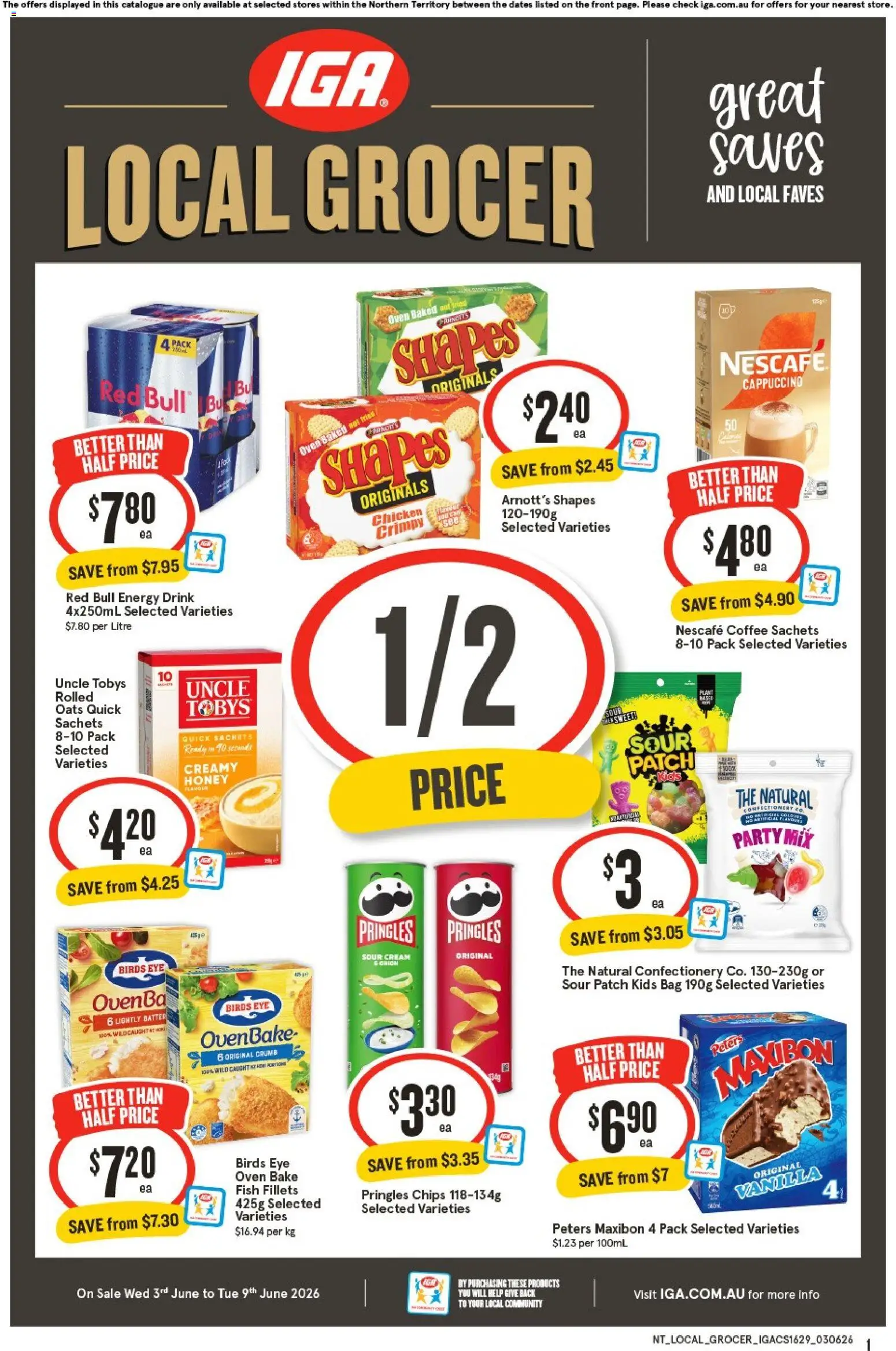 IGA catalogue - valid from 03.06.2026 | Page: 1 | Products: Chicken, Chips, Cream, Bag