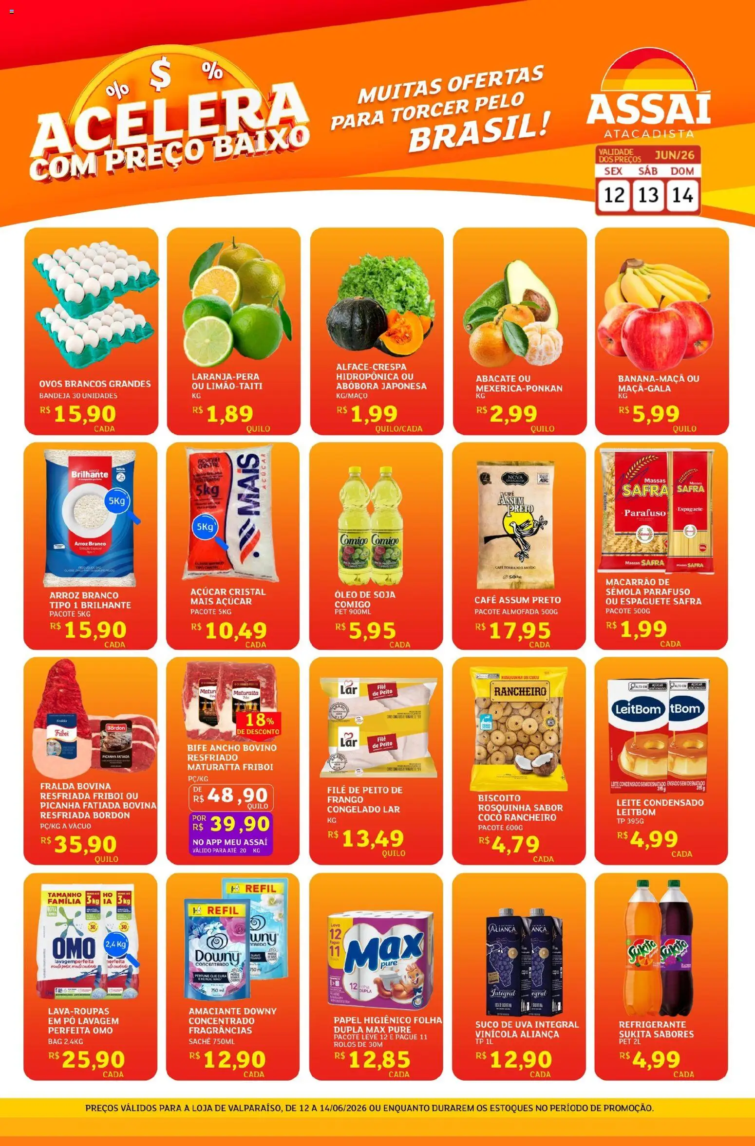 Assaí Atacadista Folheto - válido de 12.06.2026 | Página: 1 | Produtos: Abóbora, Espaguete, Bandeja, Frango