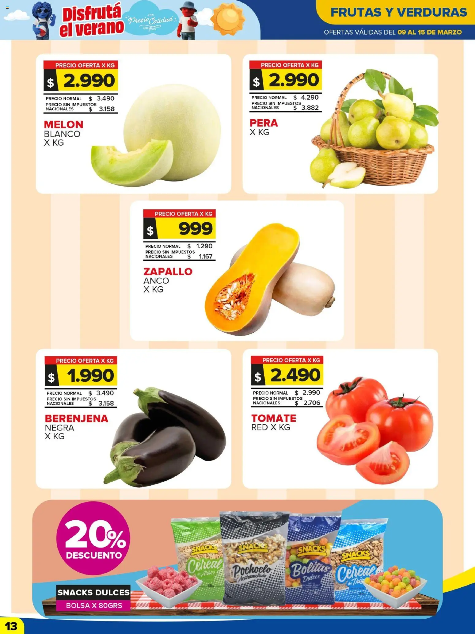 Carrefour Maxi catálogo │ válido desde el 09.03.2026 | Página: 13 | Productos: Bolsa, Zapallo, Pera, Tomate