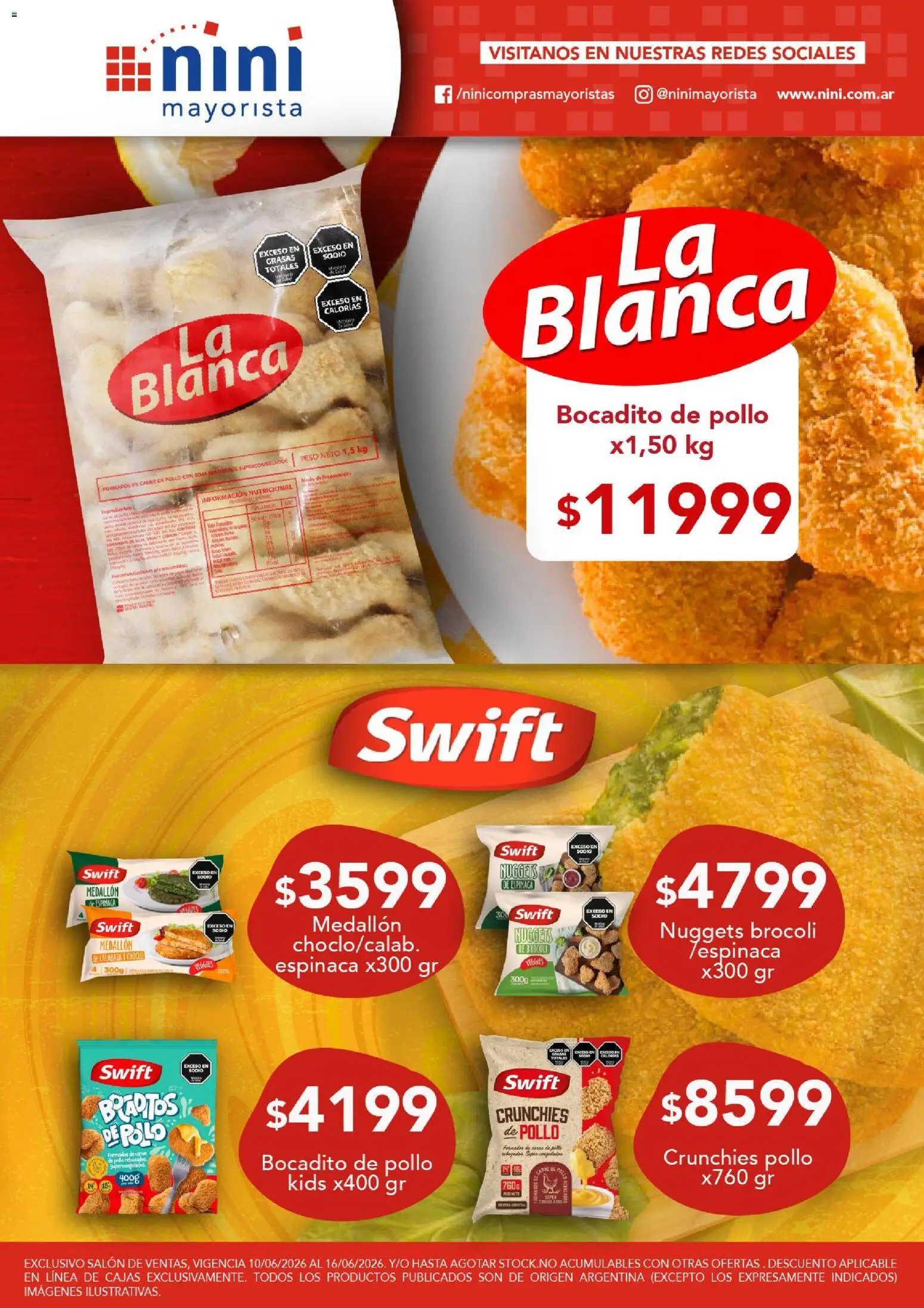 NINI Mayorista ofertas │ válido desde el 10/08/2026 | Página: 40 | Productos: Peso, Choclo, Brocoli, Espinaca