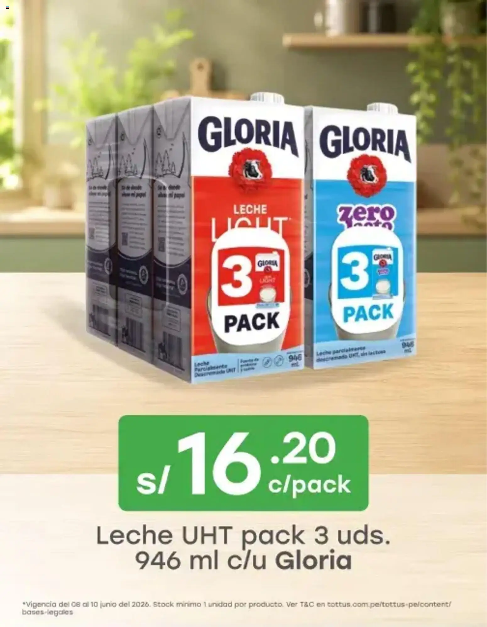 Catálogo Tottus válido desde 08.06.2026 | Página: 3 | Productos: Leche