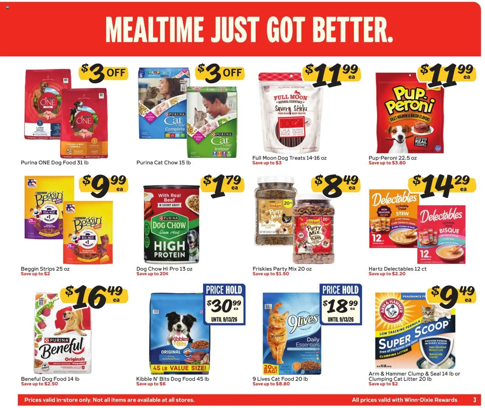 Winn Dixie In-Store Flyer - valid from 08/19/2026 | Page: 3 | Products: Dog Food, Fragrance, Cheese, Beef