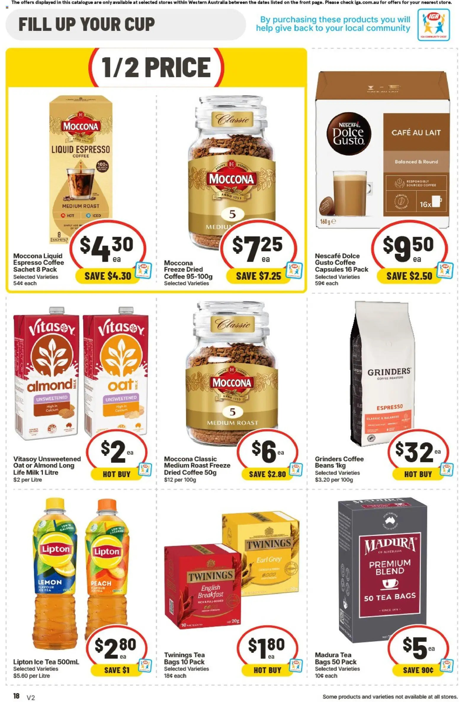 IGA catalogue - valid from 12/08/2026 | Page: 18 | Products: Milk, Tea, Capsules, Beans