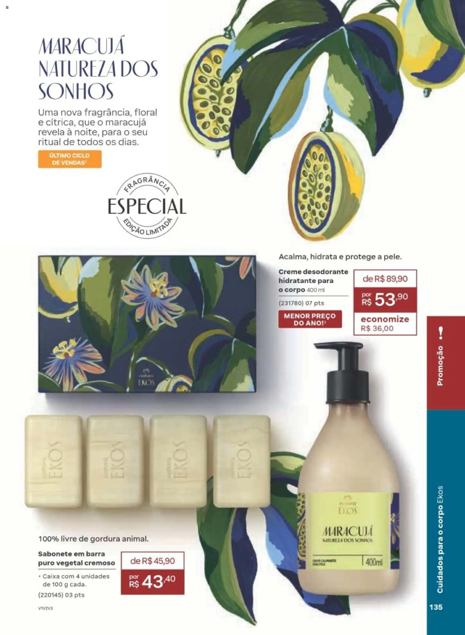 Natura Folheto - válido de 29/06/2026 | Página: 135 | Produtos: Maracujá, Fragrância, Desodorante, Sabonete