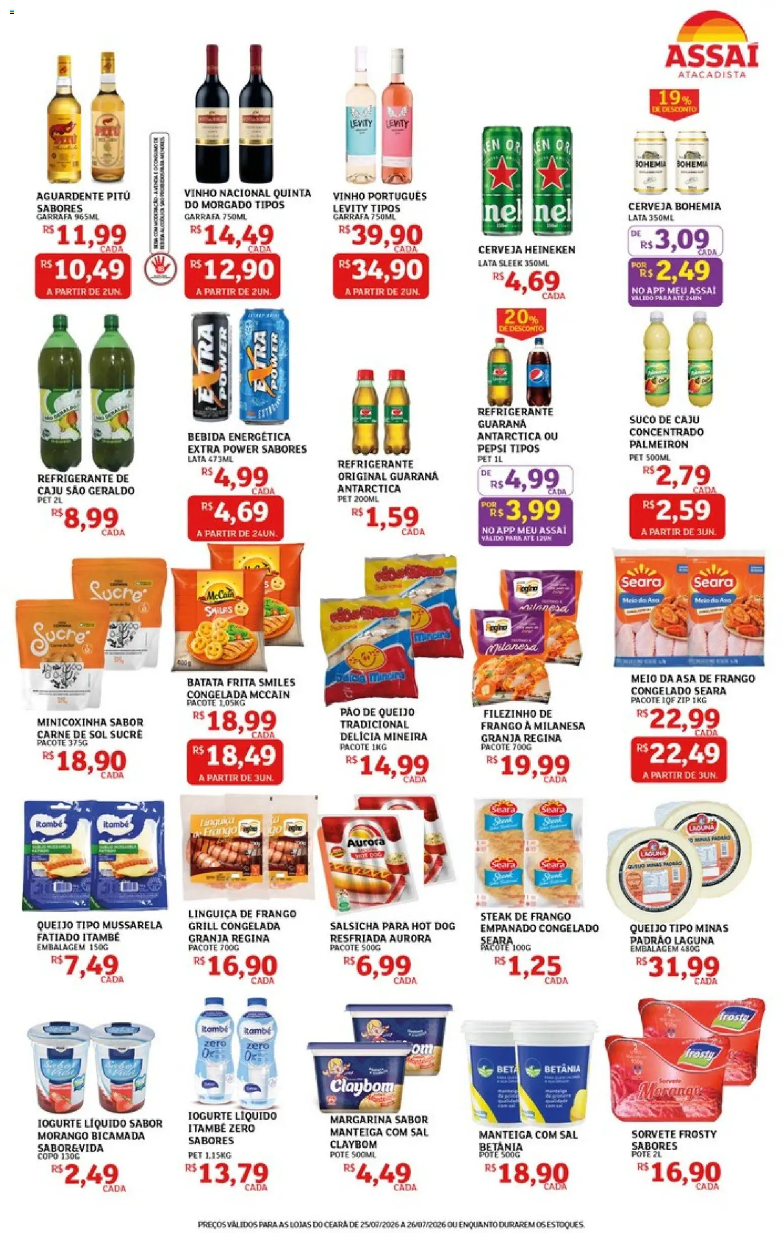 Assaí Atacadista Folheto - válido de 25/07/2026 | Página: 3 | Produtos: Queijo, Vinho, Bebida, Sal