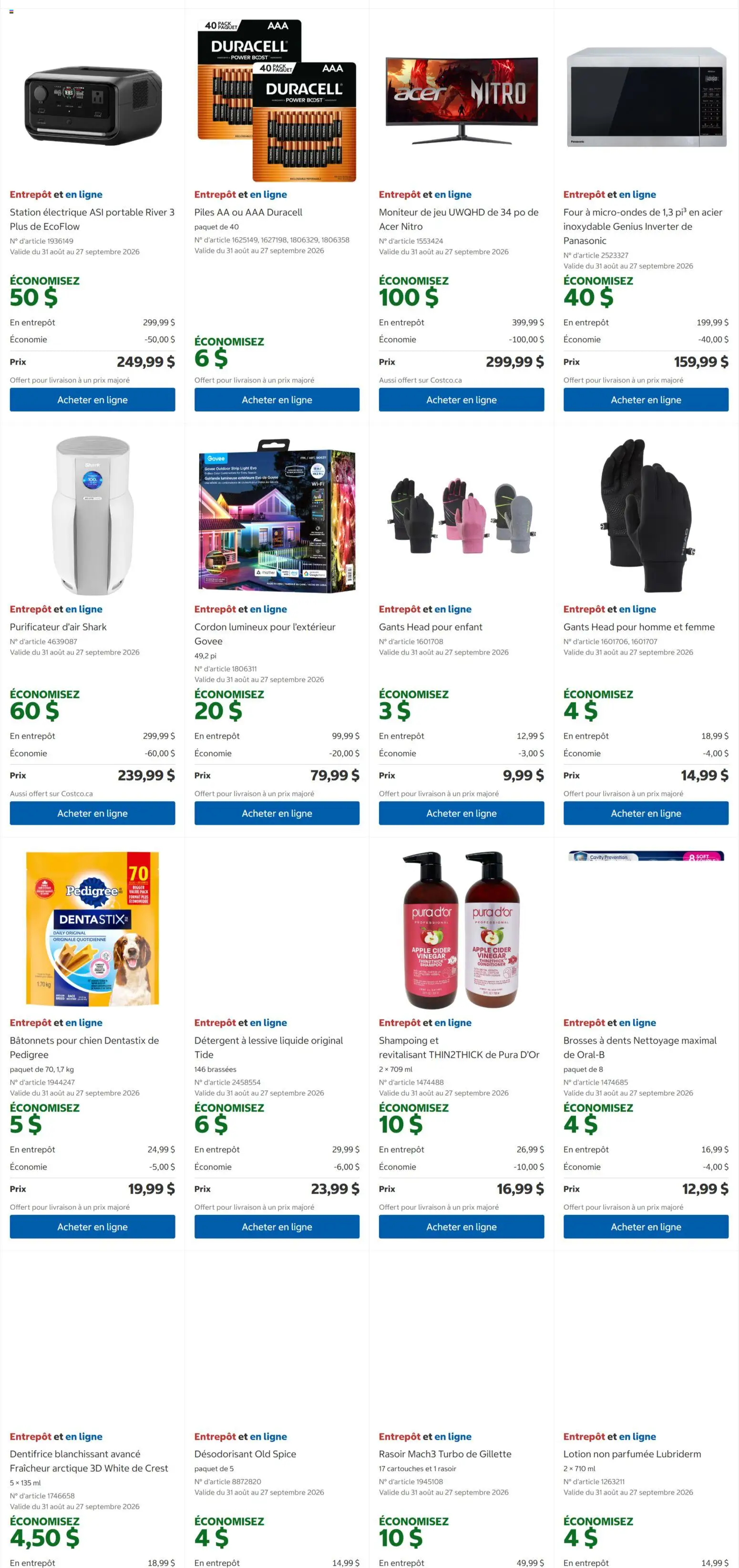 Costco flyer valid from Aug 31, 2026 | Page: 3 | Products: Shampoo, Conditioner, Detergent, Cider