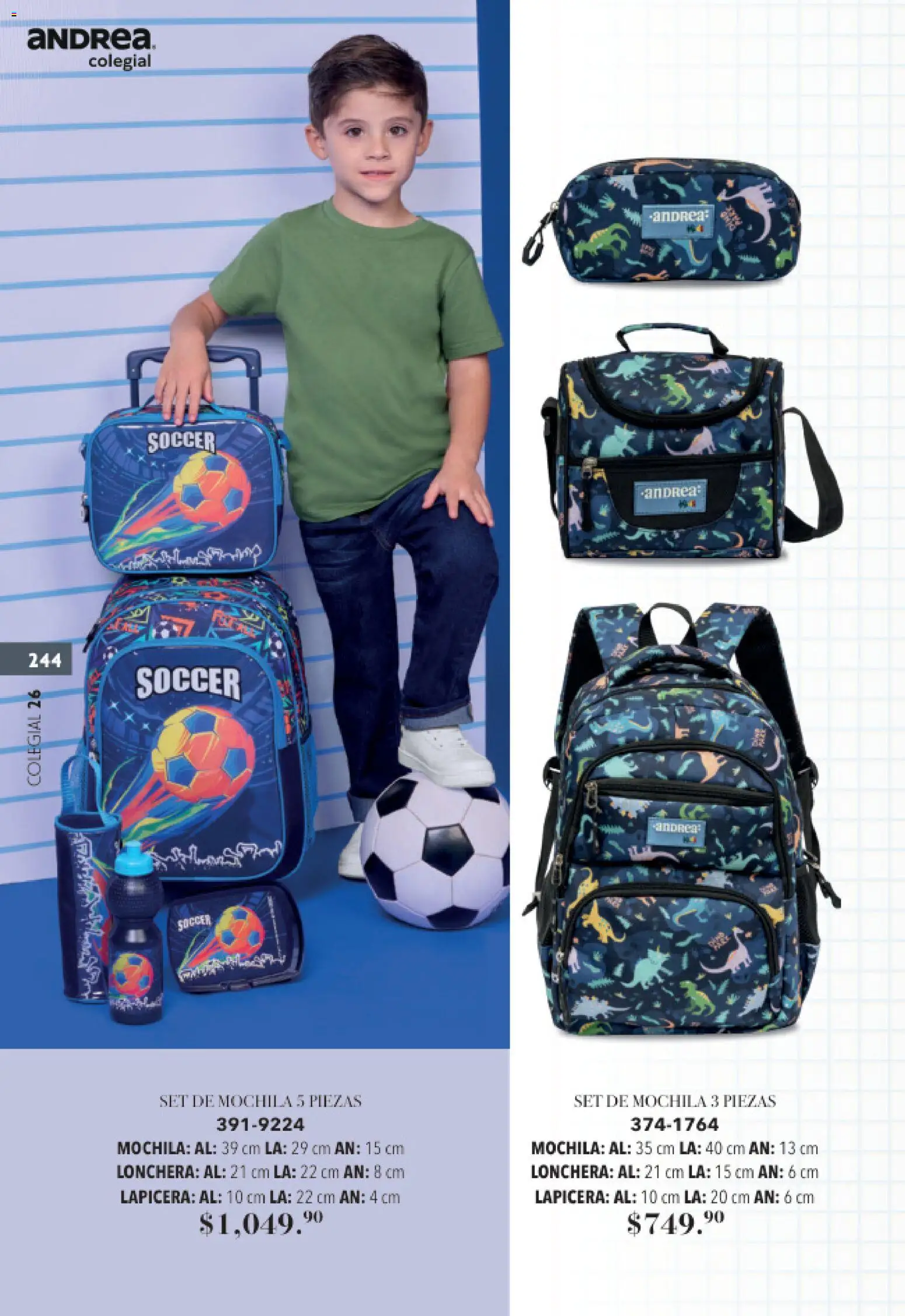 Nuevas ofertas de Andrea válidas en toda la República Mexicana desde el 23/05/2026. ¡Encuentra las mejores ofertas en Andrea catálogo Colegial! | Página: 244 | Productos: Mochila