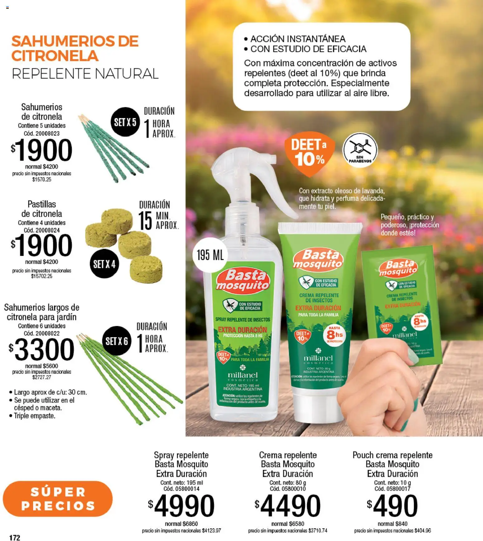 Millanel - Catálogo │ válido desde el 17/08/2026 | Página: 172 | Productos: Repelente, Citronela, Repelente de insectos, Crema