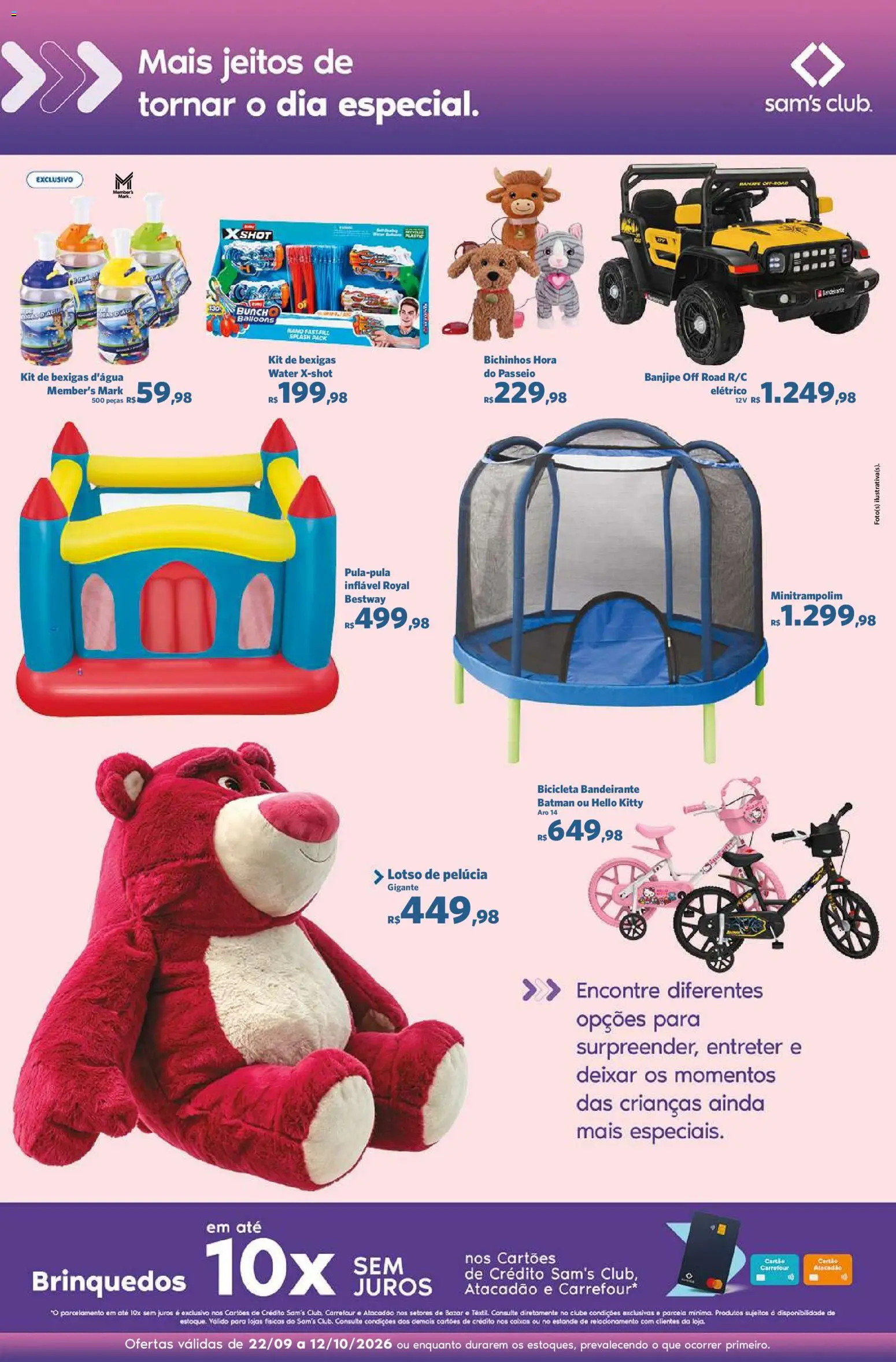 Sam's Club Folheto - válido de 22/09/2026 | Página: 6 | Produtos: Bicicleta, Brinquedos, Pelúcia