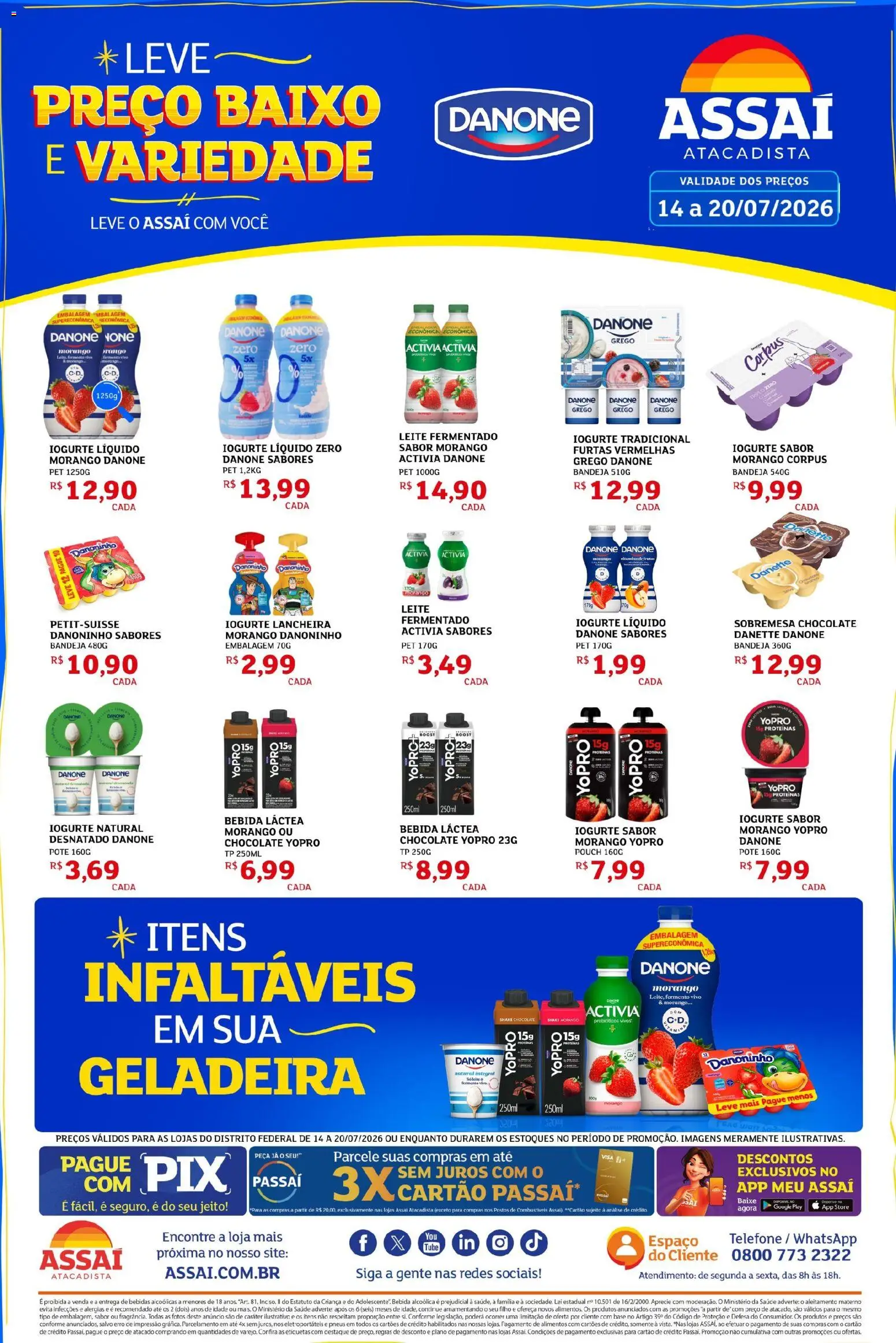Assaí Atacadista Folheto - válido de 15/07/2026 | Página: 1 | Produtos: Probióticos, Iogurte, Baixo, Bandeja