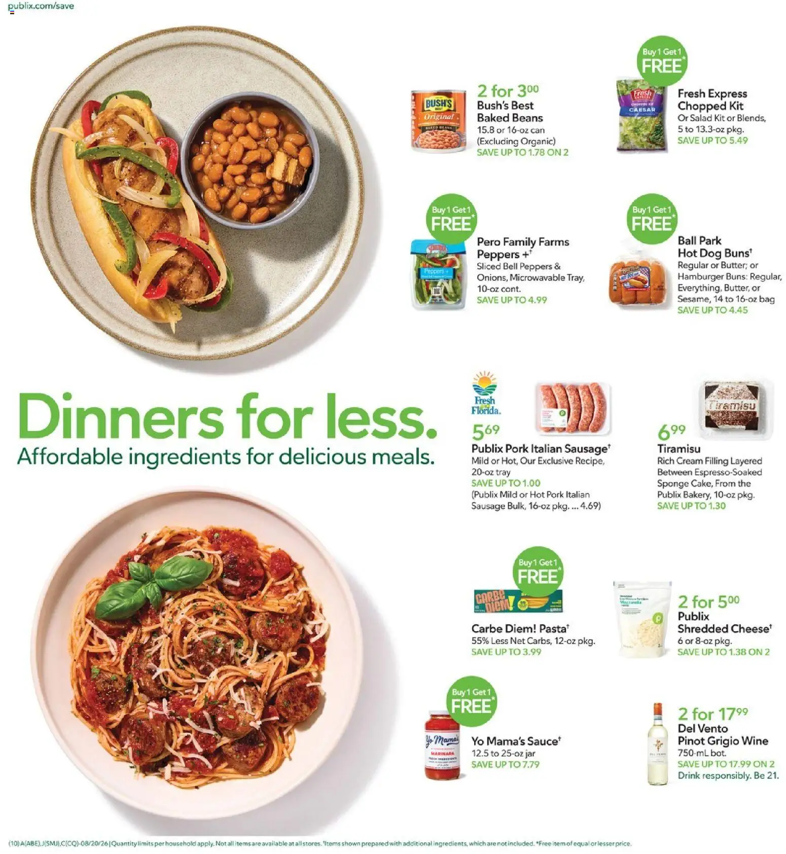 Publix Weekly Ad - valid from 08/19/2026 | Page: 10 | Products: Wine, Pork, Sponge, Beans