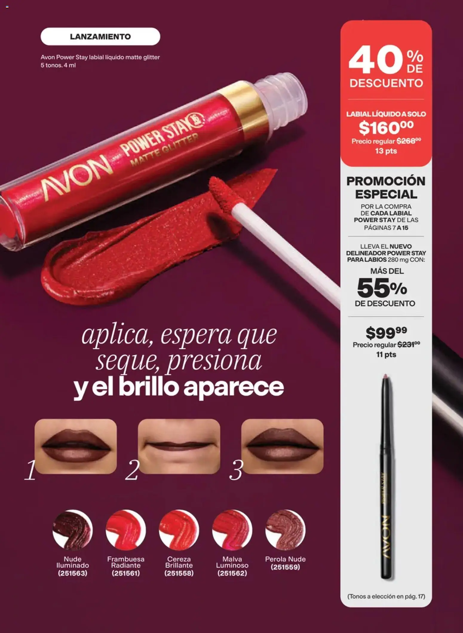 Nuevas ofertas de AVON válidas en toda la República Mexicana desde el 02/10/2026. ¡Encuentra las mejores ofertas en AVON campaña 15 2026! | Página: 8 | Productos: Brillo, Glitter, Radiante, Delineador