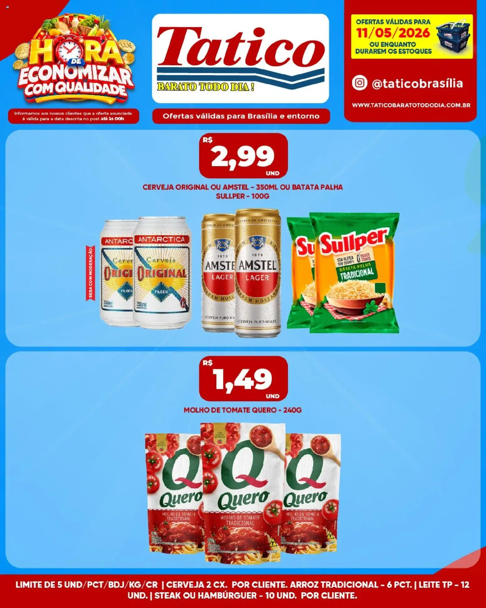 Tatico Folheto - válido de 11.05.2026 | Página: 2 | Produtos: Leite, Cerveja, Batata palha, Batata