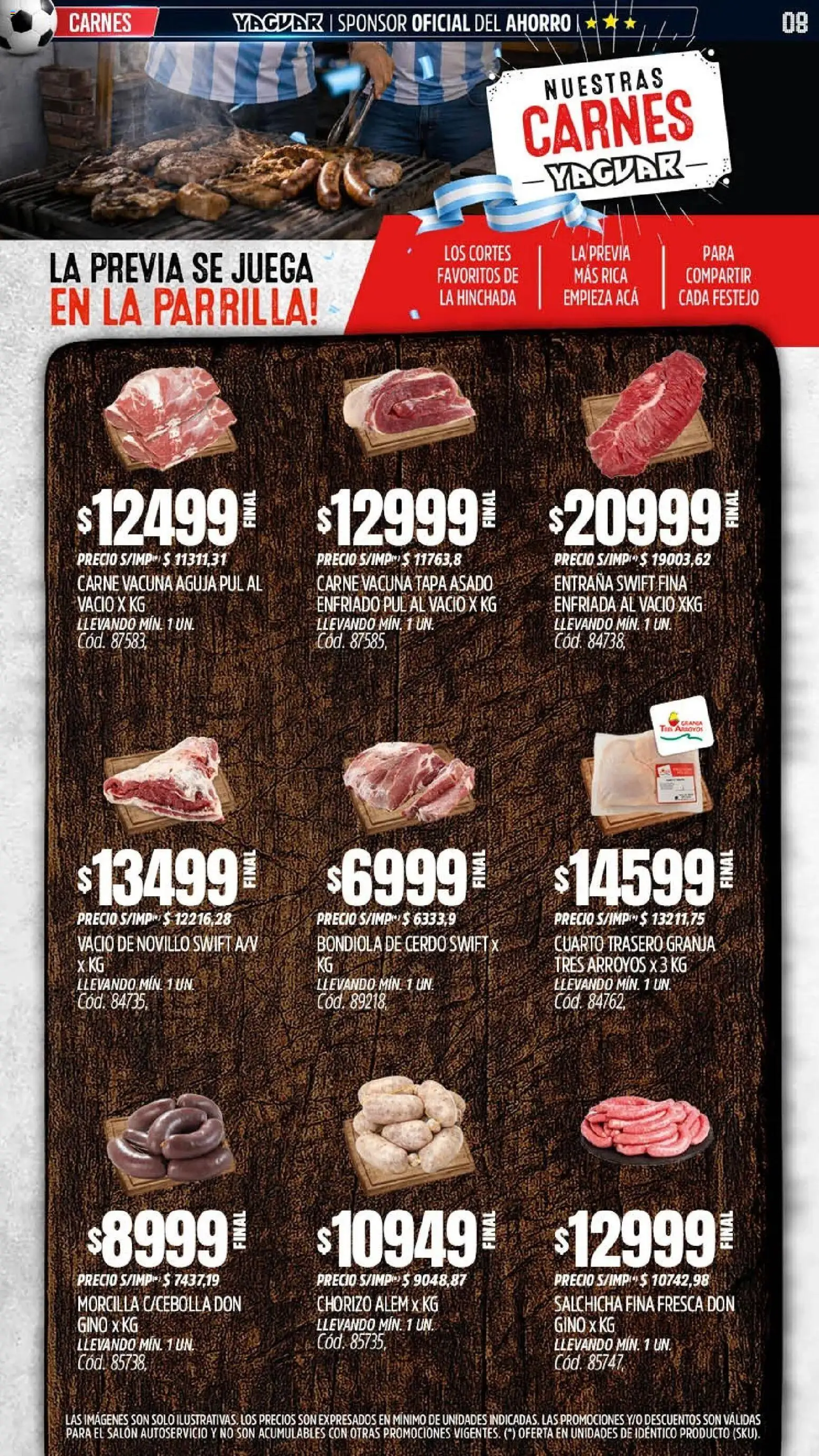 Yaguar - Oferta Semanal Córdoba │ válido desde el 01.06.2026 | Página: 8 | Productos: Juega, Parrilla, Chorizo, Morcilla