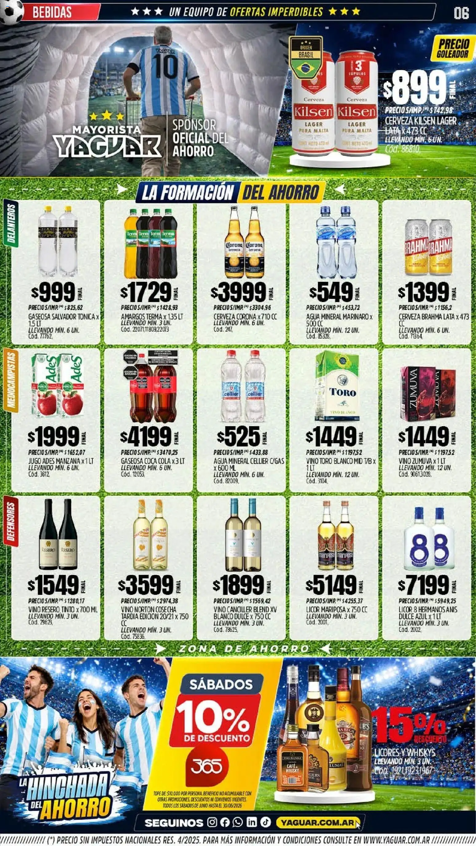 Yaguar - Oferta Semanal Salta │ válido desde el 01.06.2026 | Página: 6 | Productos: Gaseosa, Manzana, Agua, Café