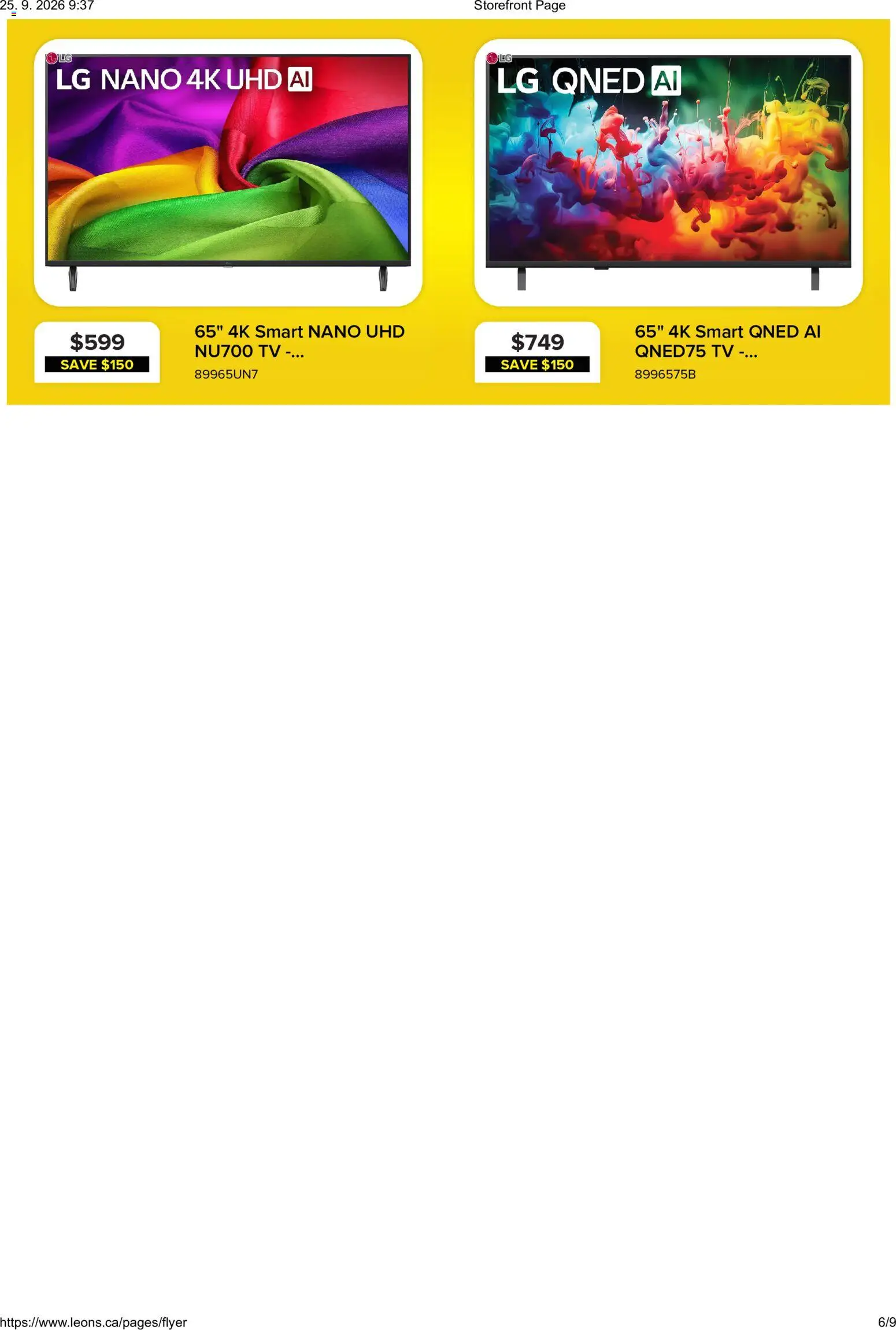 Leon's flyer valid from Sep 24, 2026 | Page: 6 | Products: Tv