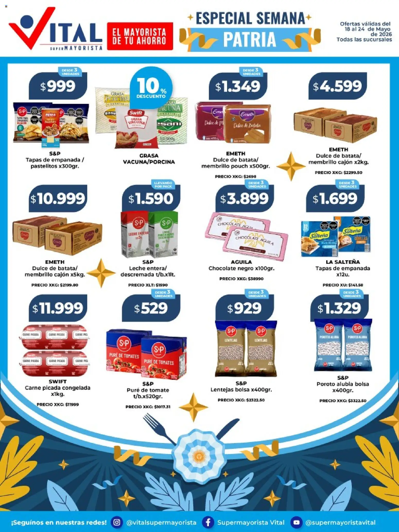 Vital - Semana Patria │ válido desde el 18.05.2026 | Página: 1 | Productos: Batata, Tomate, Leche, Pure de Tomate