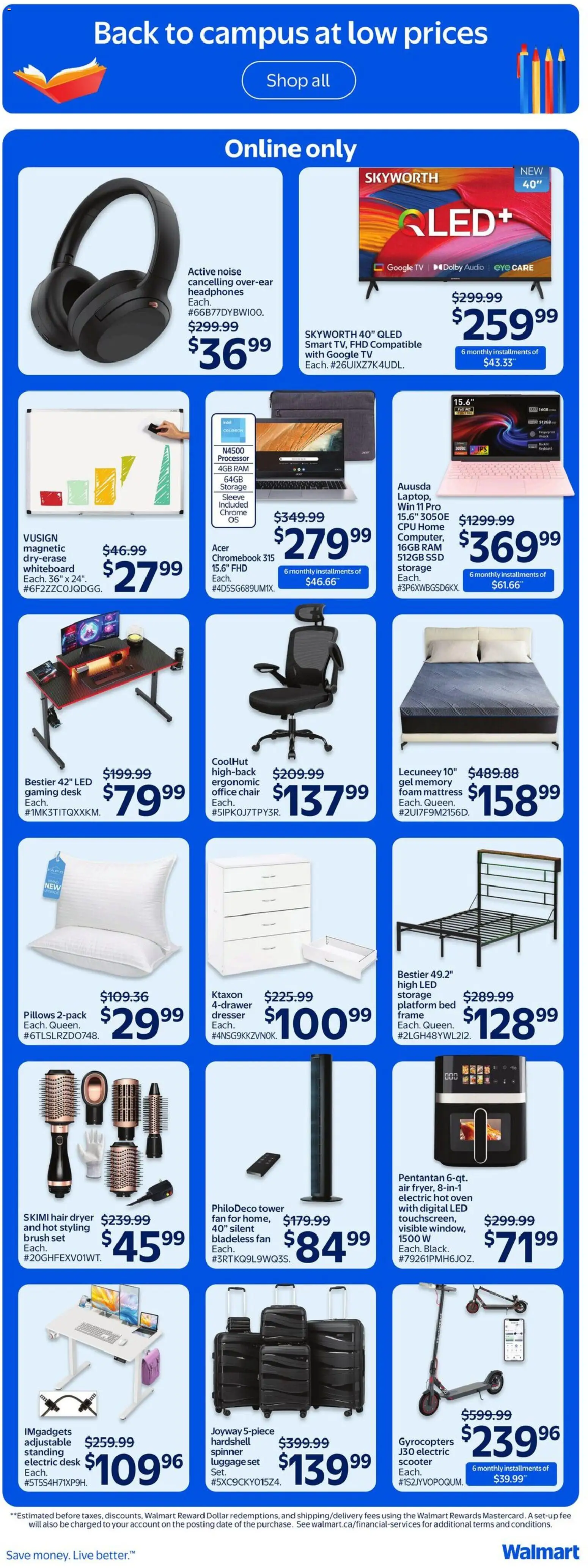 Walmart flyer valid from Aug 20, 2026 | Page: 6 | Products: Foam, Fryer, Brush, Chair