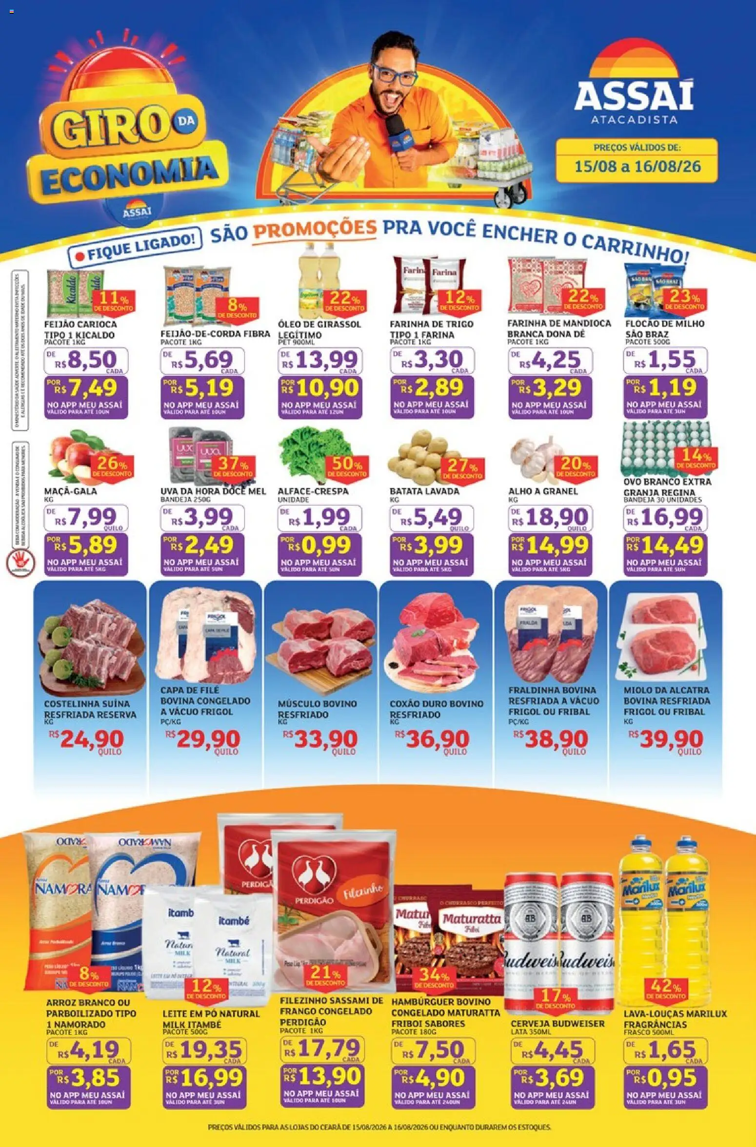 Assaí Atacadista Folheto - válido de 15/08/2026 | Página: 1 | Produtos: Pó, Coxão duro, Batata, Frango