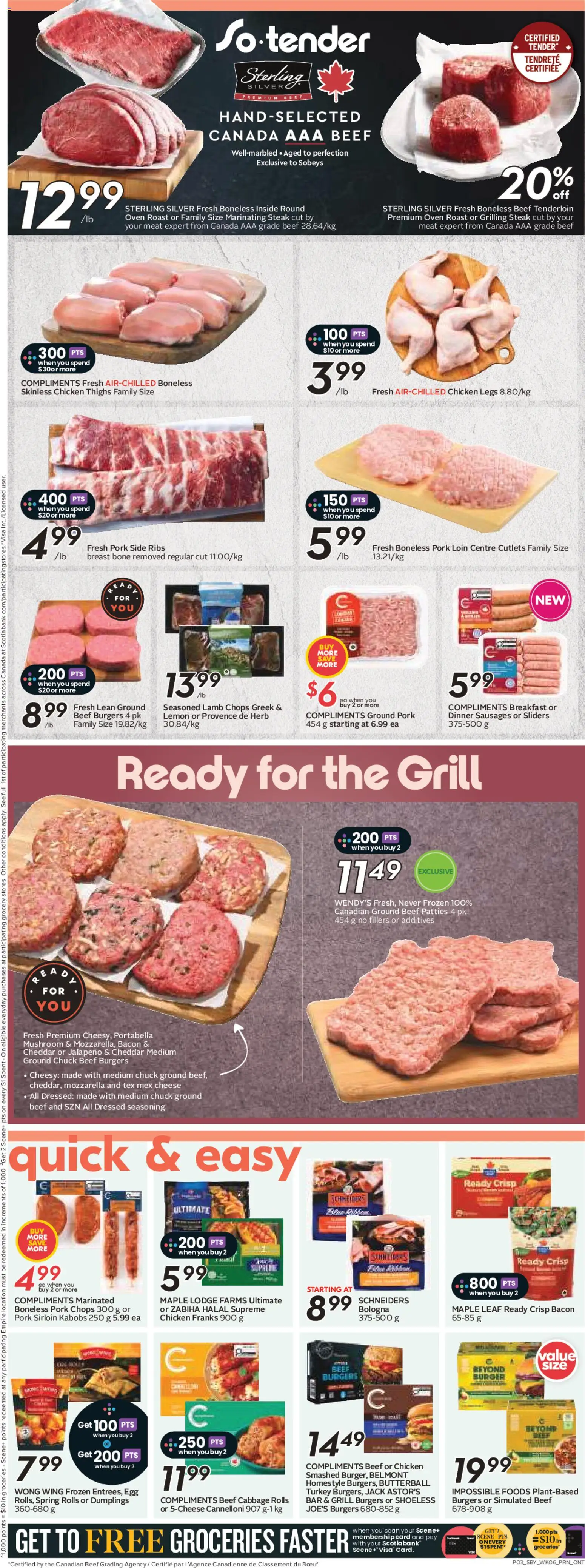 Sobeys flyer valid from 04.06.2026 | Page: 6 | Products: Beef, Oven, Cheese, Chicken