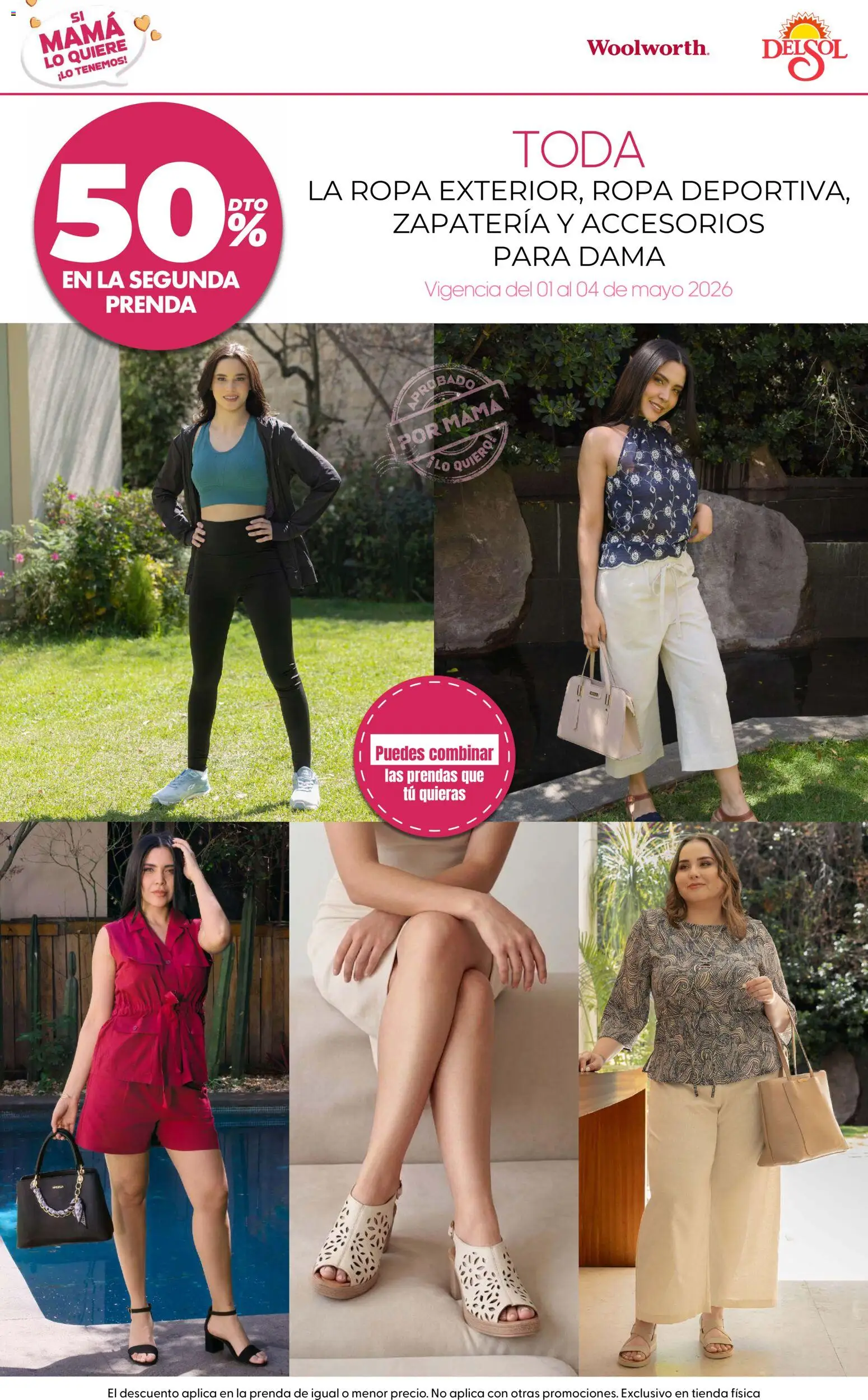 Nuevas ofertas de Del Sol y Woolworth válidas en toda la República Mexicana desde el 01.05.2026. ¡Encuentra las mejores ofertas en Del Sol y Woolworth catálogo! | Página: 2 | Productos: Ropa