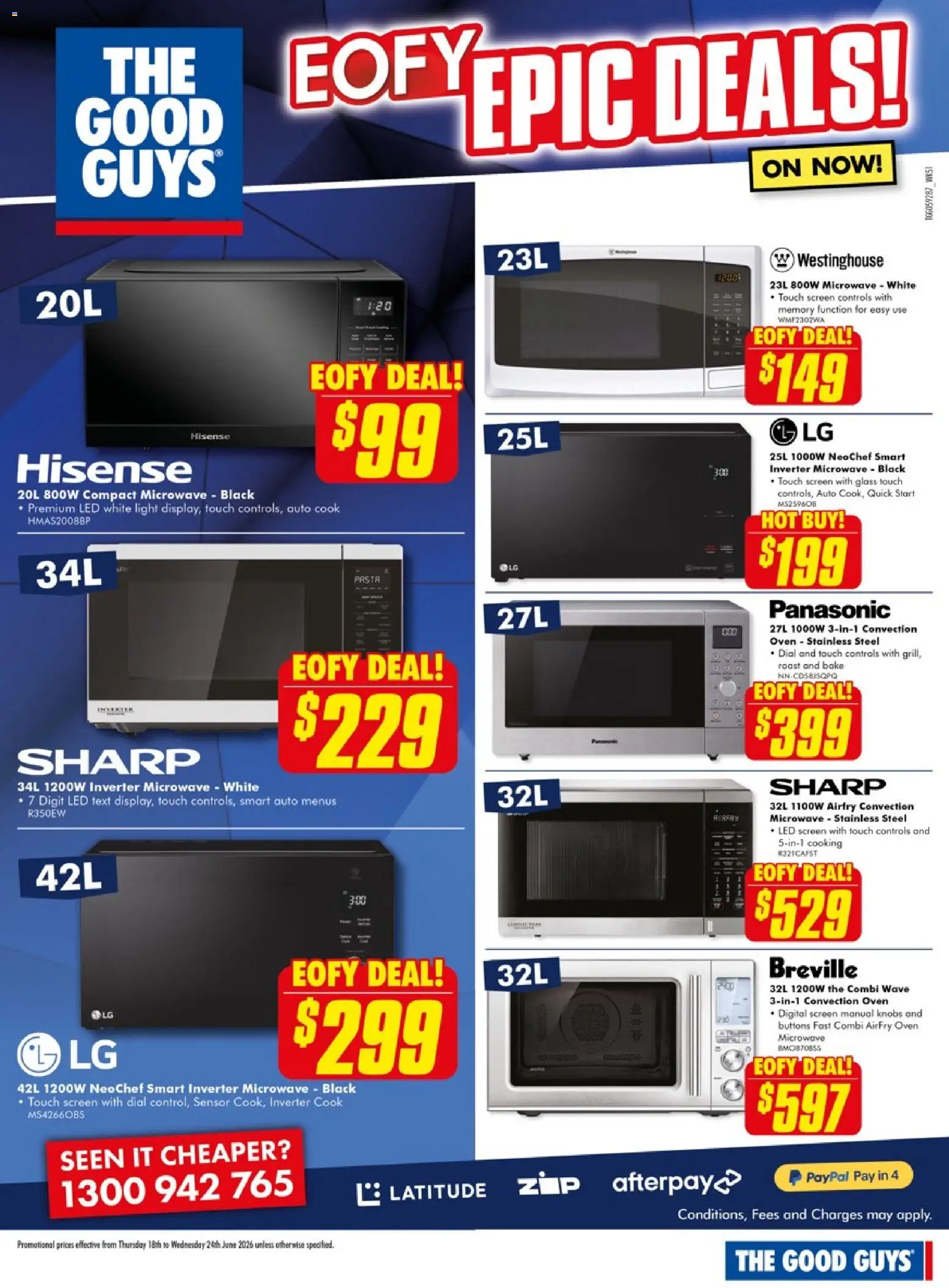 The Good Guys catalogue - valid from 18.06.2026 | Page: 8 | Products: Light, Pasta, Oven, Microwave