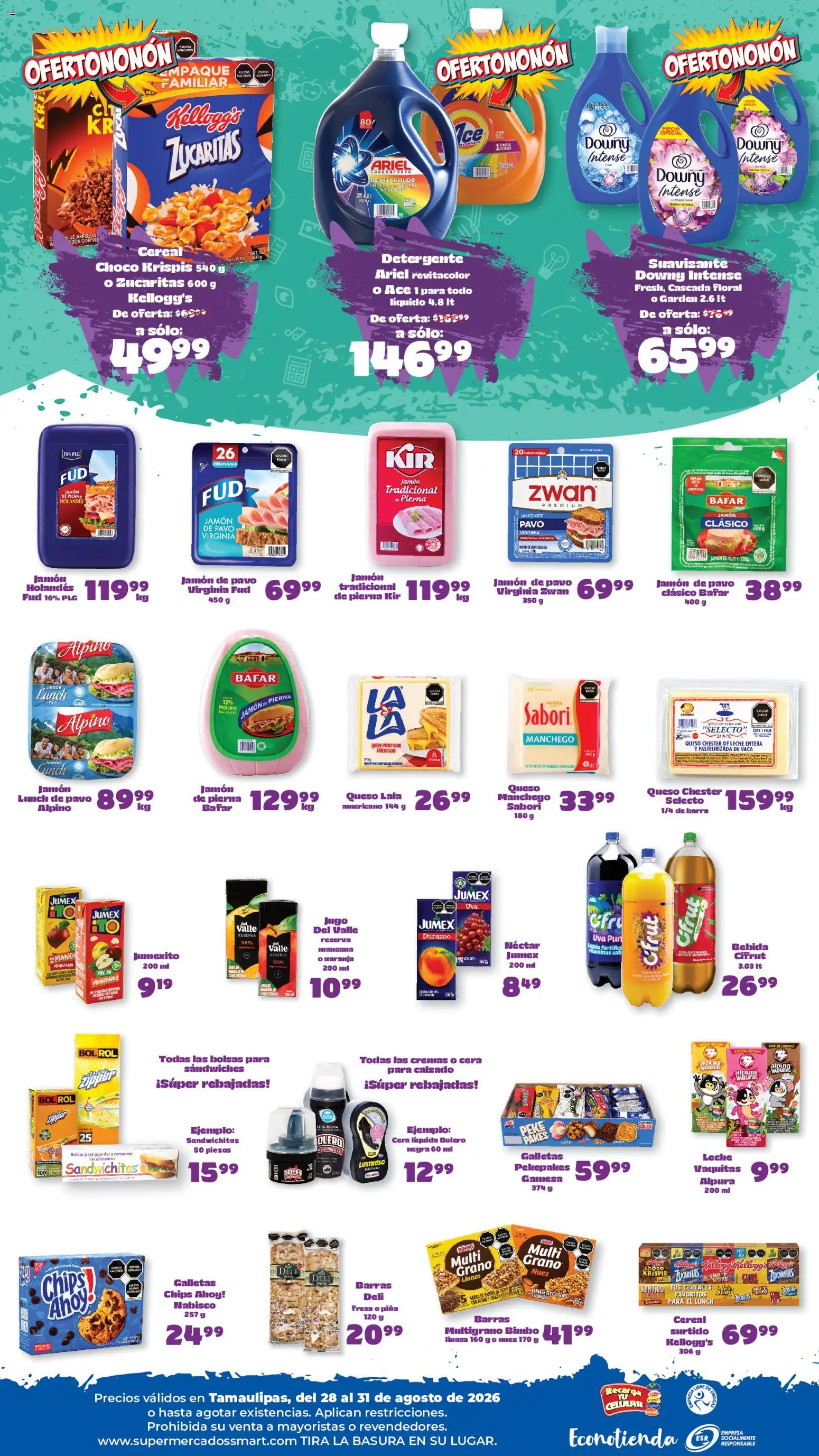 Nuevas ofertas de S-Mart válidas en toda la República Mexicana desde el 28/08/2026. ¡Encuentra las mejores ofertas en S-Mart folleto Ofertas de feria Reynosa! | Página: 2 | Productos: Fresa, Jamón, Cerdo, Cera