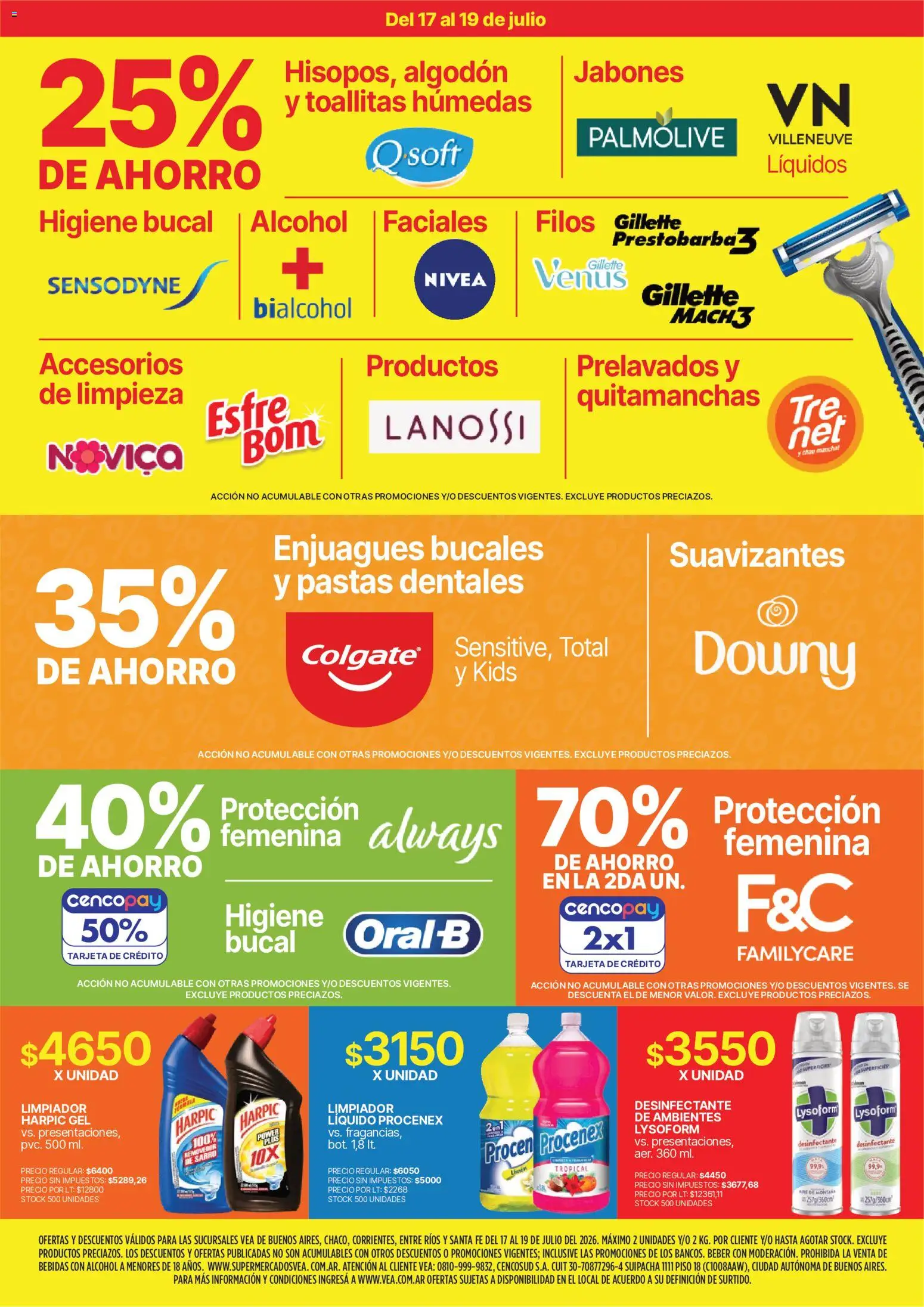 Vea - Fin de semana de ahorro | BA Nea │ válido desde el 17/07/2026 | Página: 4 | Productos: Desinfectante, Toallitas húmedas, Quitamanchas, Limpiador