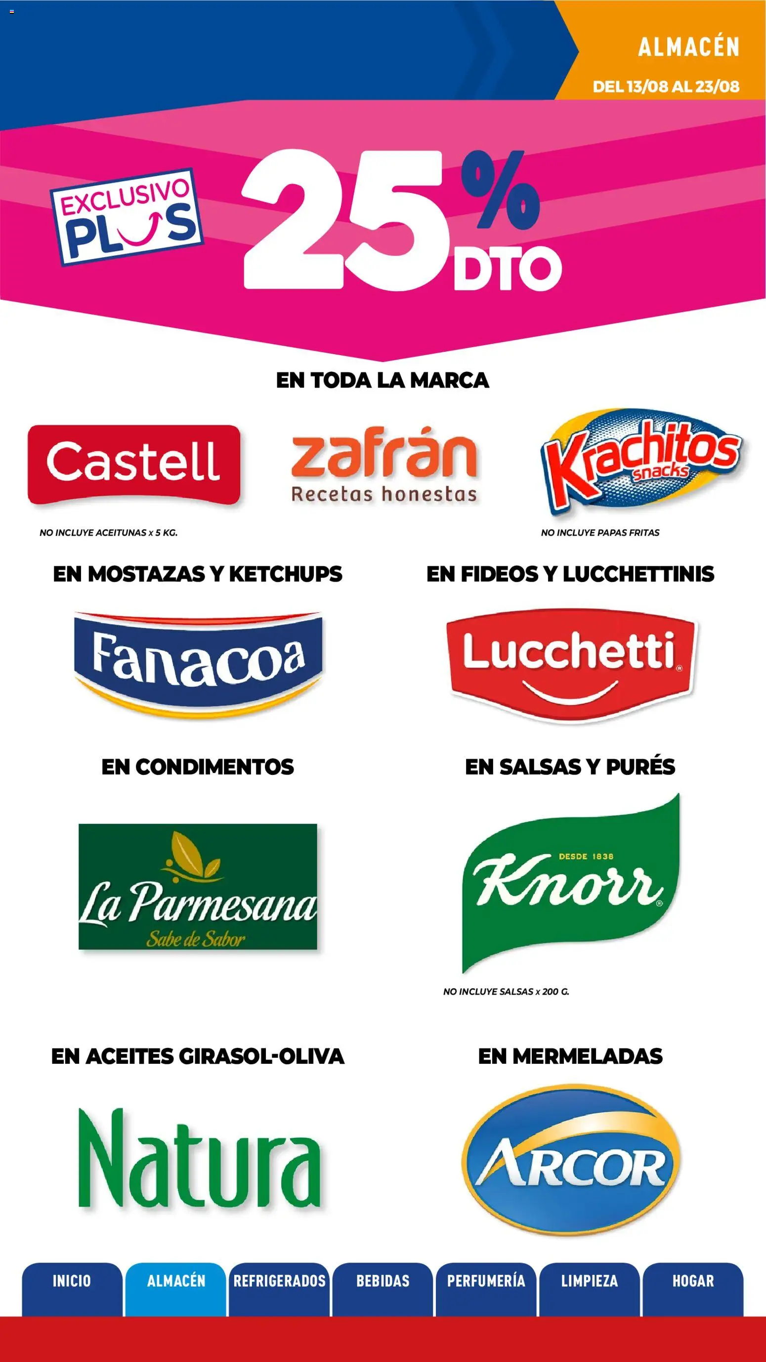 La Anonima catálogo │ válido desde el 13/08/2026 | Página: 10 | Productos: Aceitunas, Papas, Fideos, Papas fritas