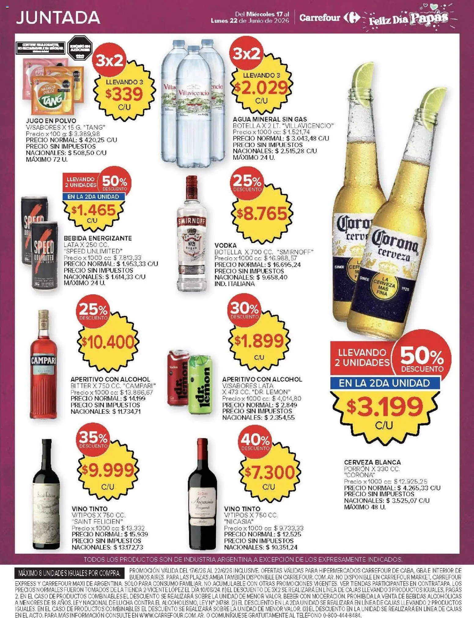 Carrefour ofertas │ válido desde el 17.06.2026 | Página: 7 | Productos: Teléfono, Sobre, Agua, Cerveza